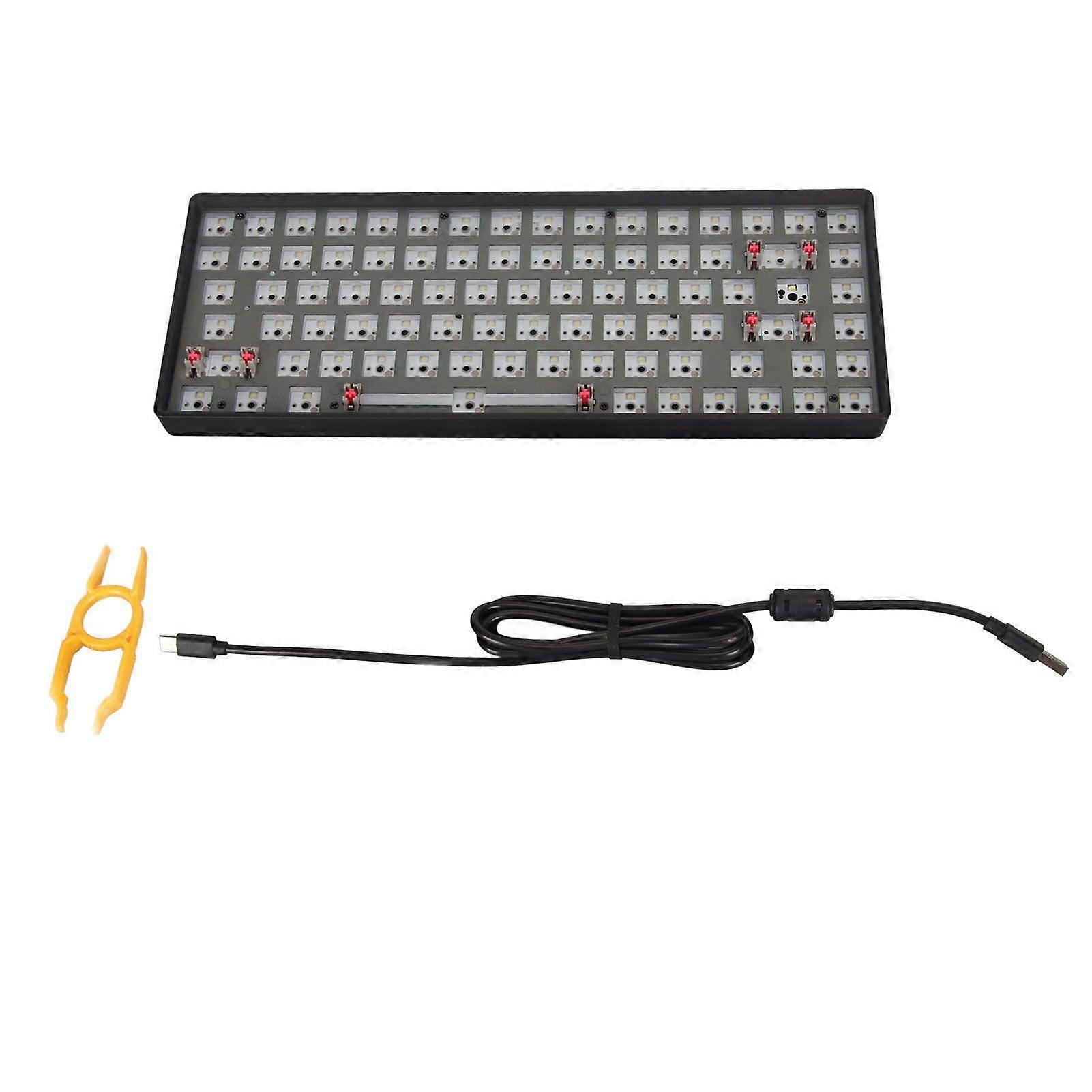 Mechanical Keyboard Kit White 84 Keys 2.4G BT Wired 75% Layout Hot Swap Custom Gaming Keyboard for DIY Replacement