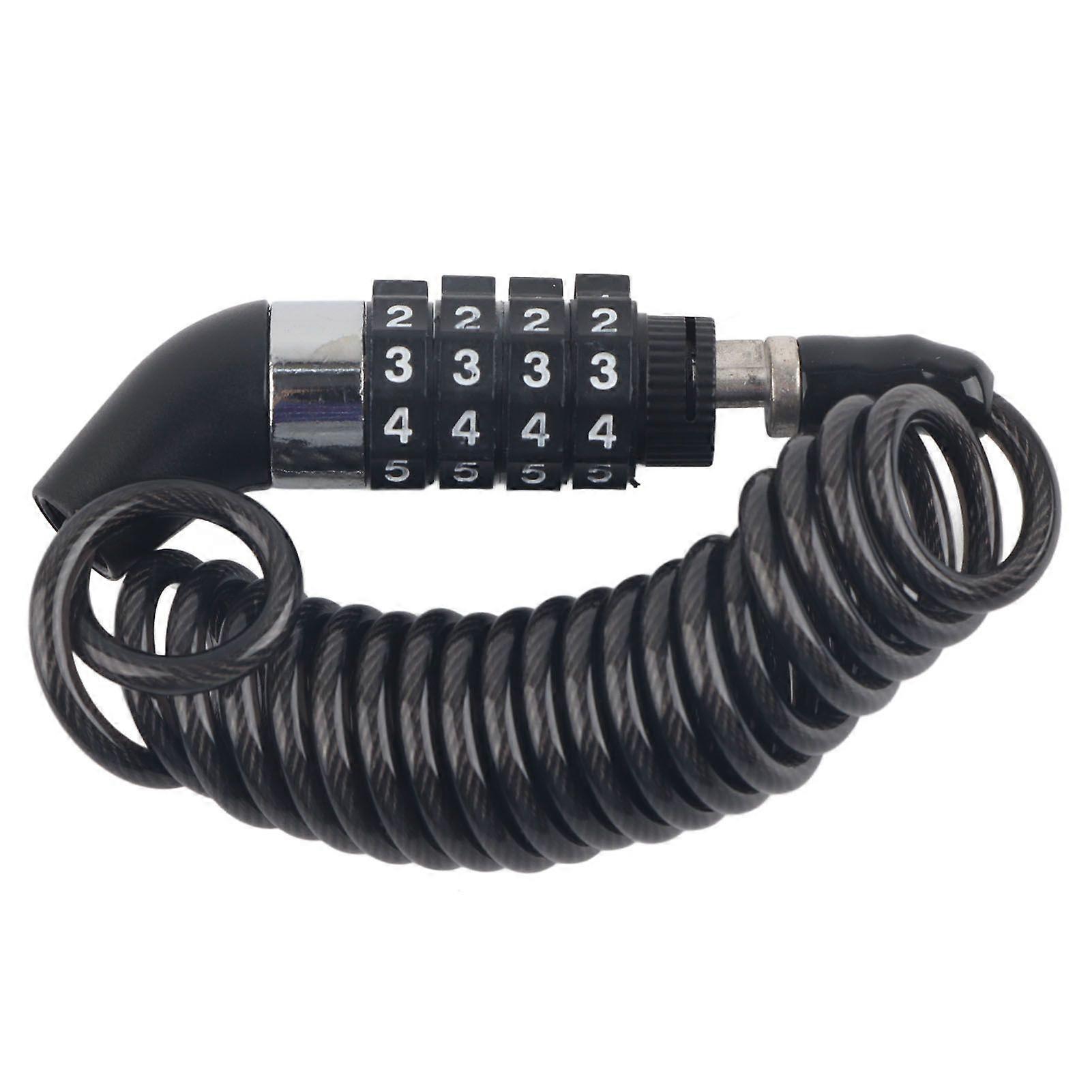 Helmet Cable Lock 4 Digit Password AntiTheft Multifunctional Replacement for Bicycle Motorcycle