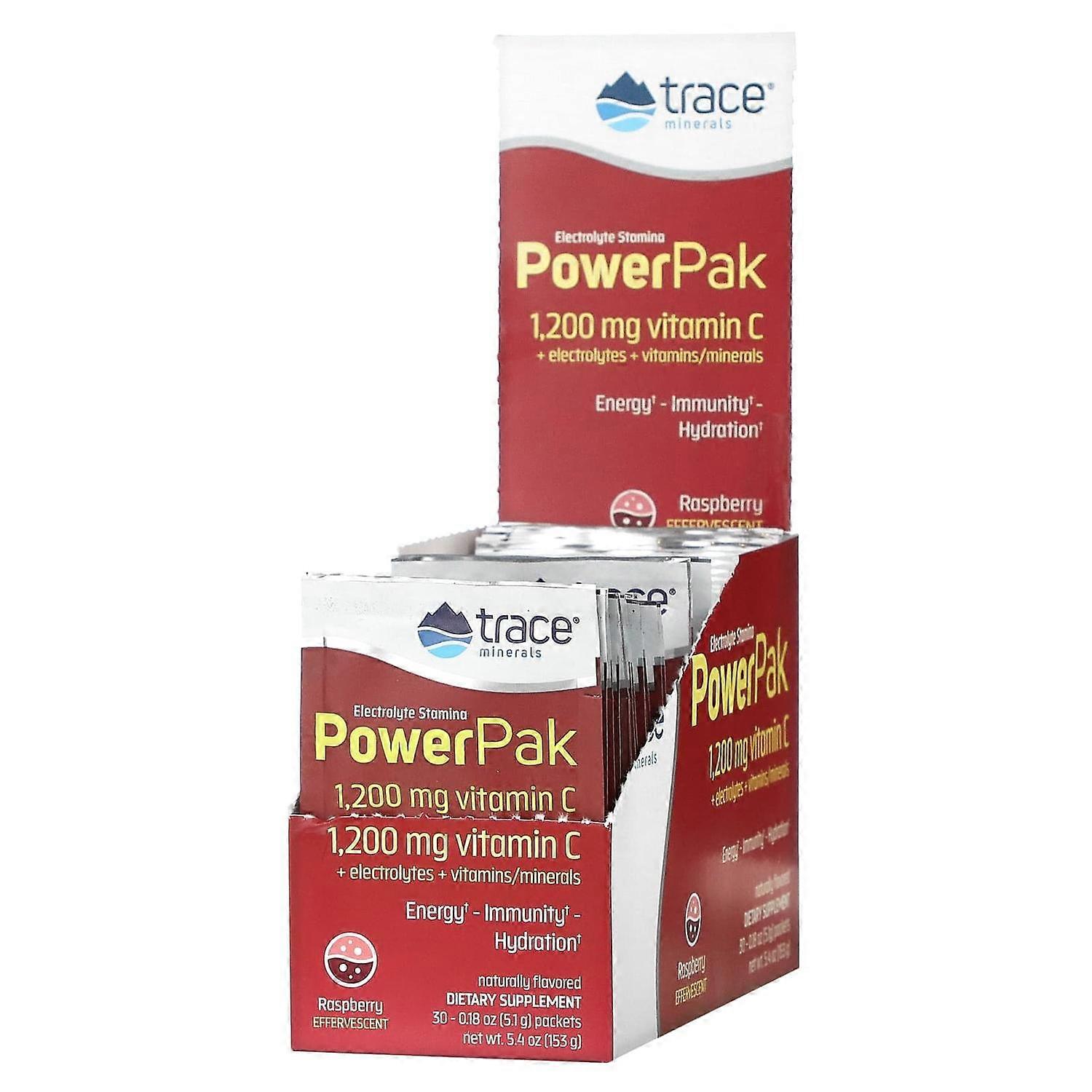Trace Minerals ¬Æ, Electrolyte Stamina PowerPak, Raspberry, 30 Packets, 0.18 oz (5.1 g) Each