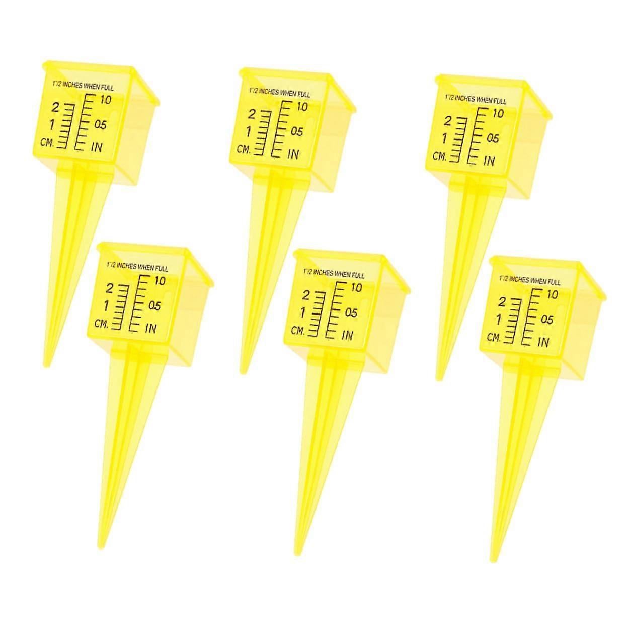 Rain Gauge 6Piece Transparent Weatherproof Set For Garden And Outdoor Use With Graduation Numbers For Accurate Rainfall