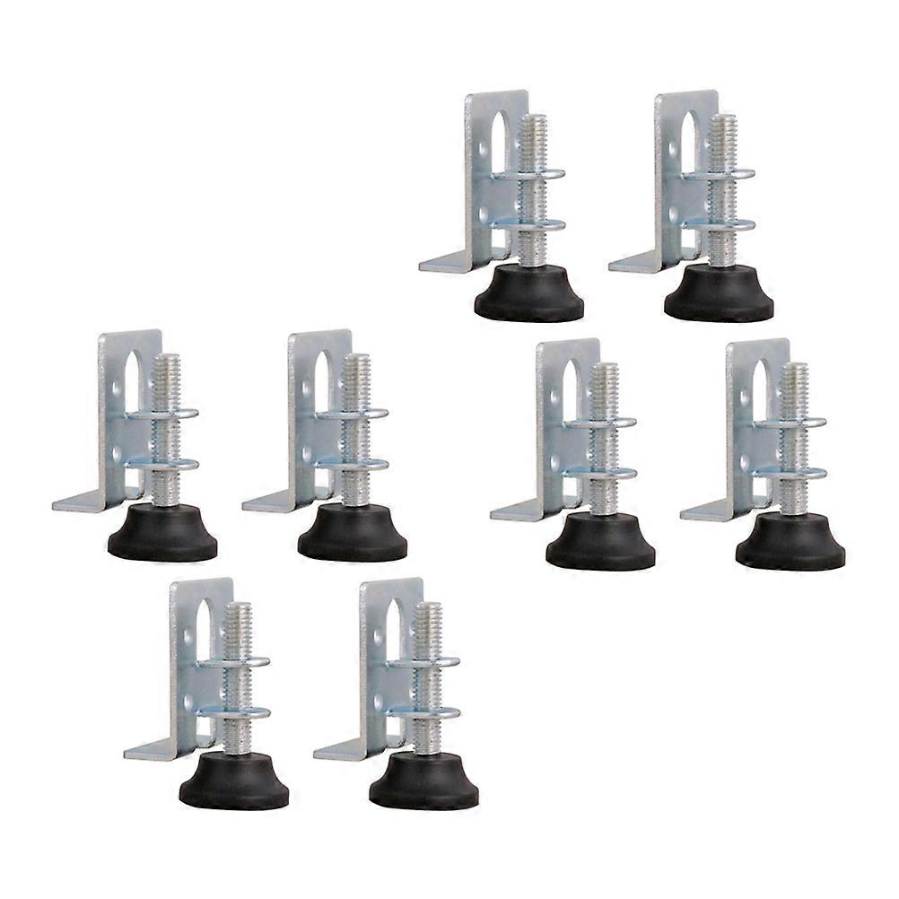 Silver Adjustable Leveling Foot Pad For Wardrobe Furniture Use 8Pcs Set