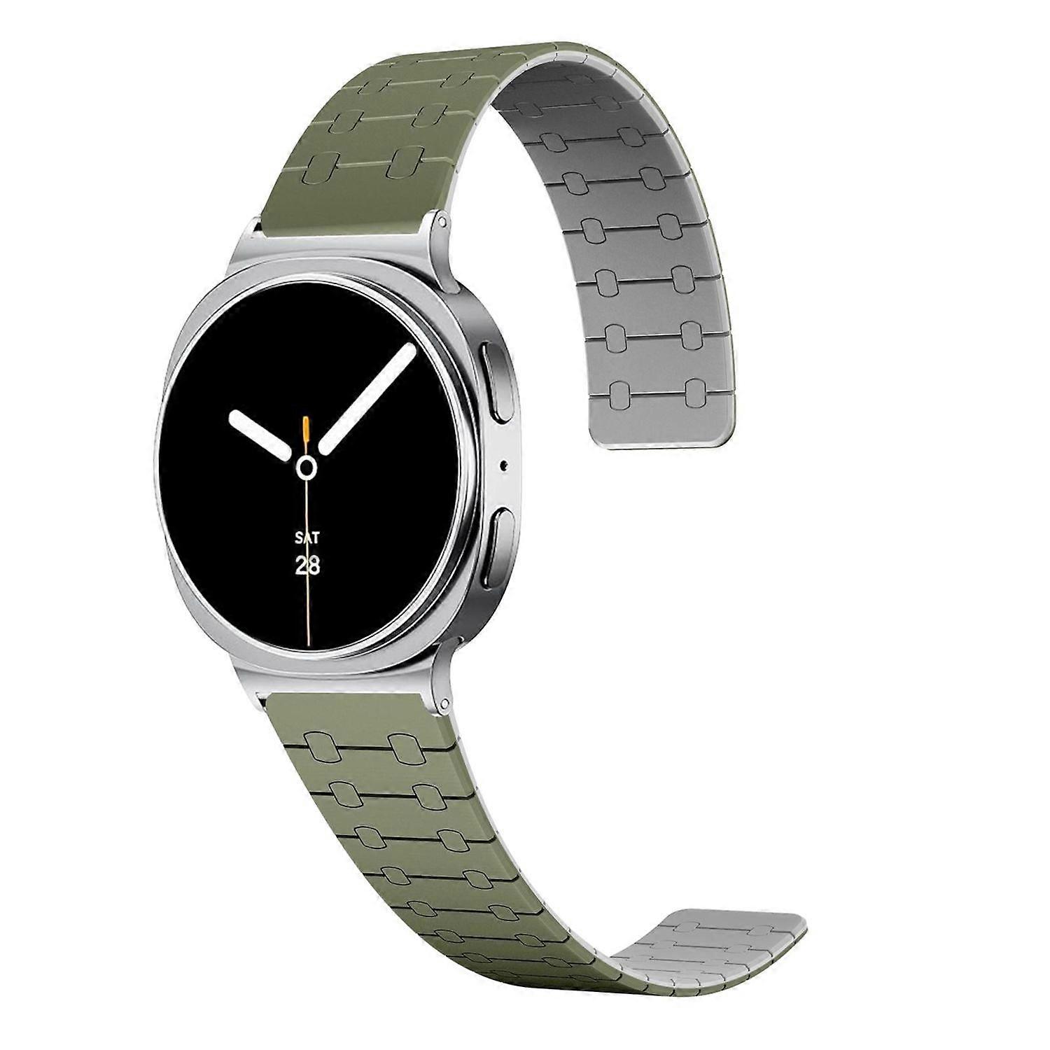For Samsung Galaxy Watch 8 / 8 Classic Two Color Silicone Strap Green