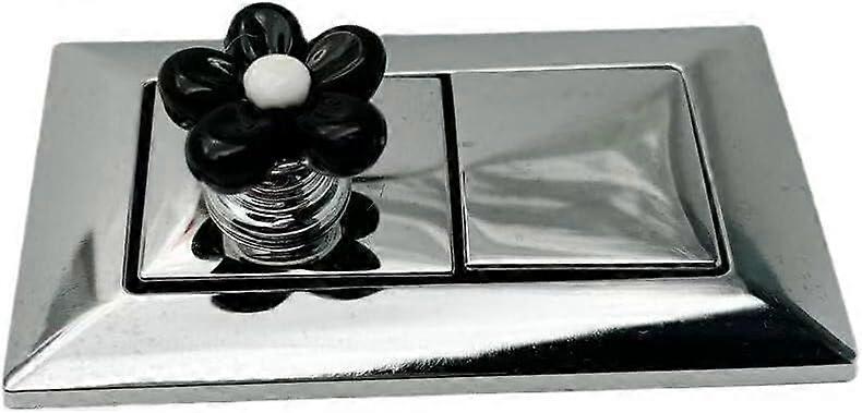 Toilet Flush Button, FlowerShaped Push Tank Button, 20Piece Set, Black, LongNail Friendly