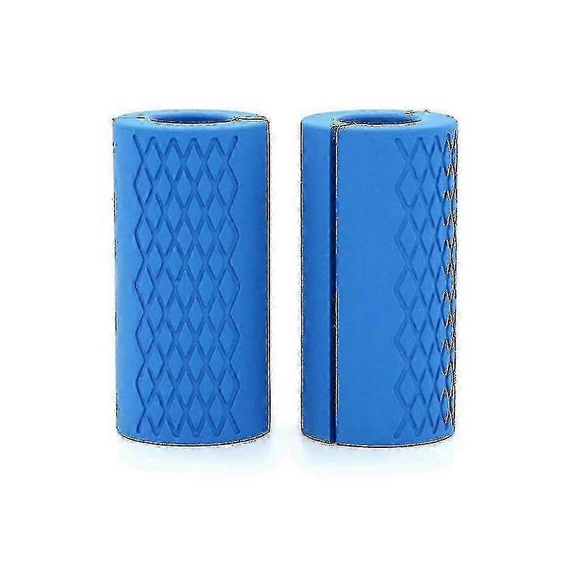 Thick Bar Adapter Dumbbell Barbell Grips for Weight Training, Fat Gripz (Blue)