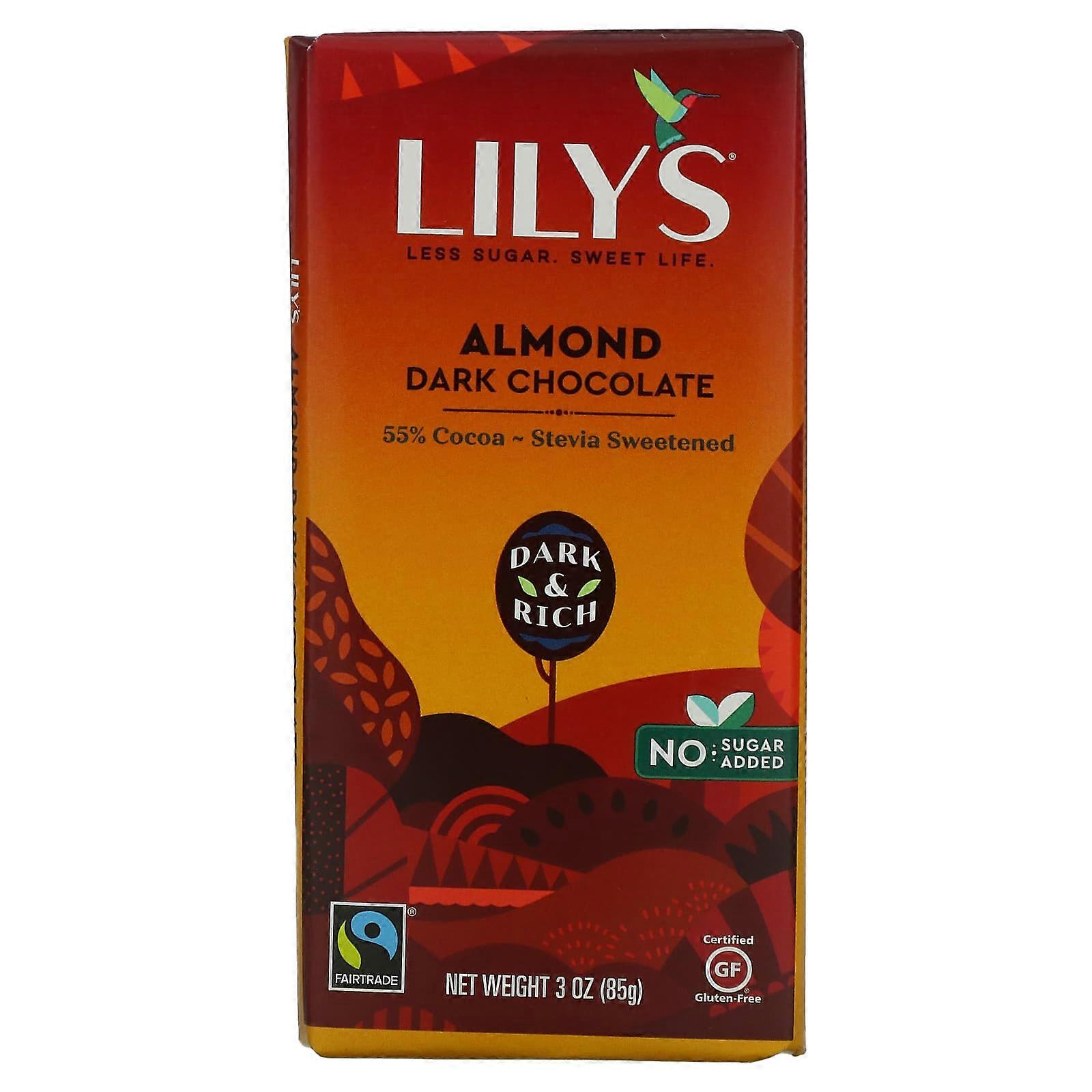 Dark Chocolate Bar, Almond, 55% Cocoa, 3 oz (85 g)