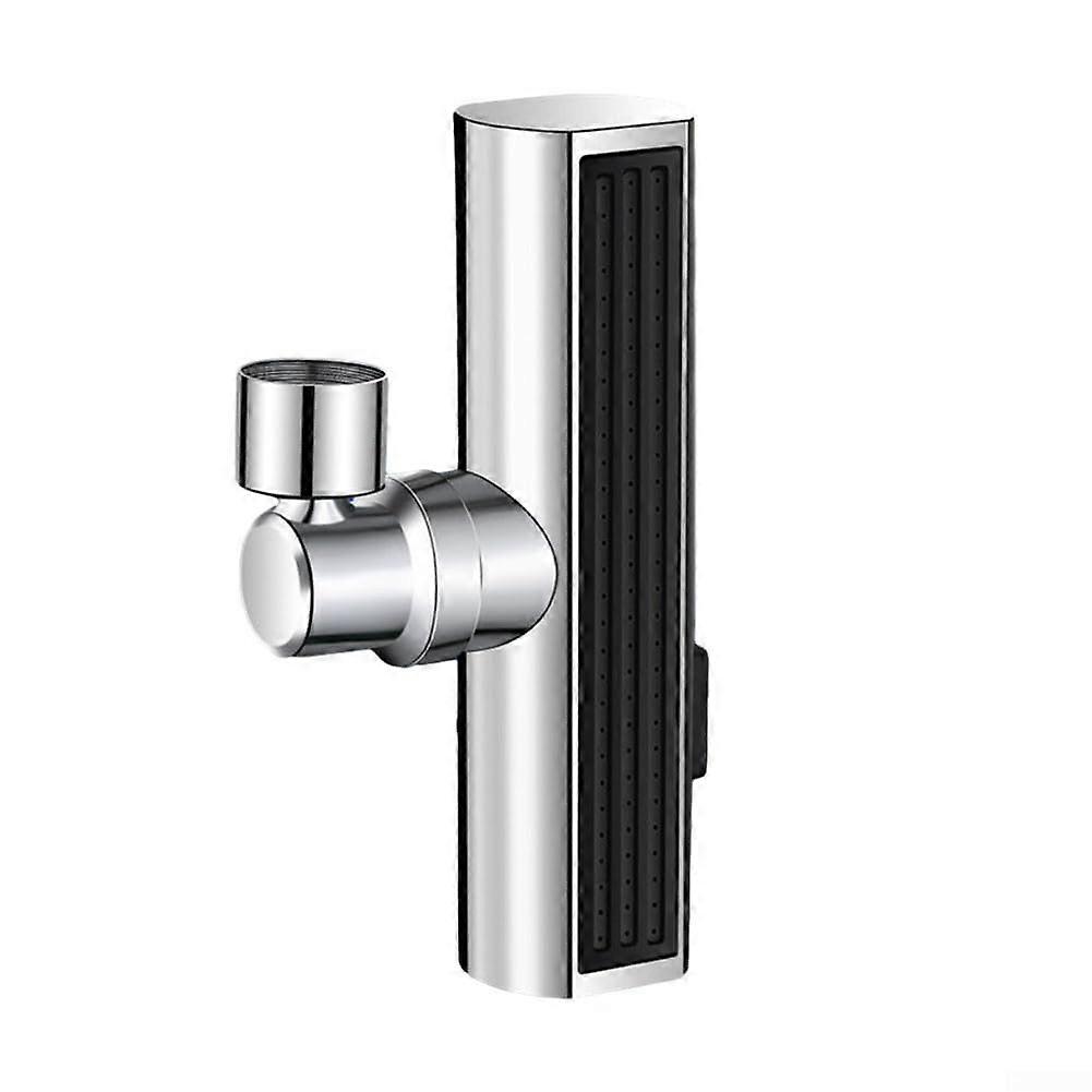 3in1 Waterfall Faucet Aerator Extender 720Degree Swivel AntiSplash Filter, Tap For Kitchen Bath, Solid Silver