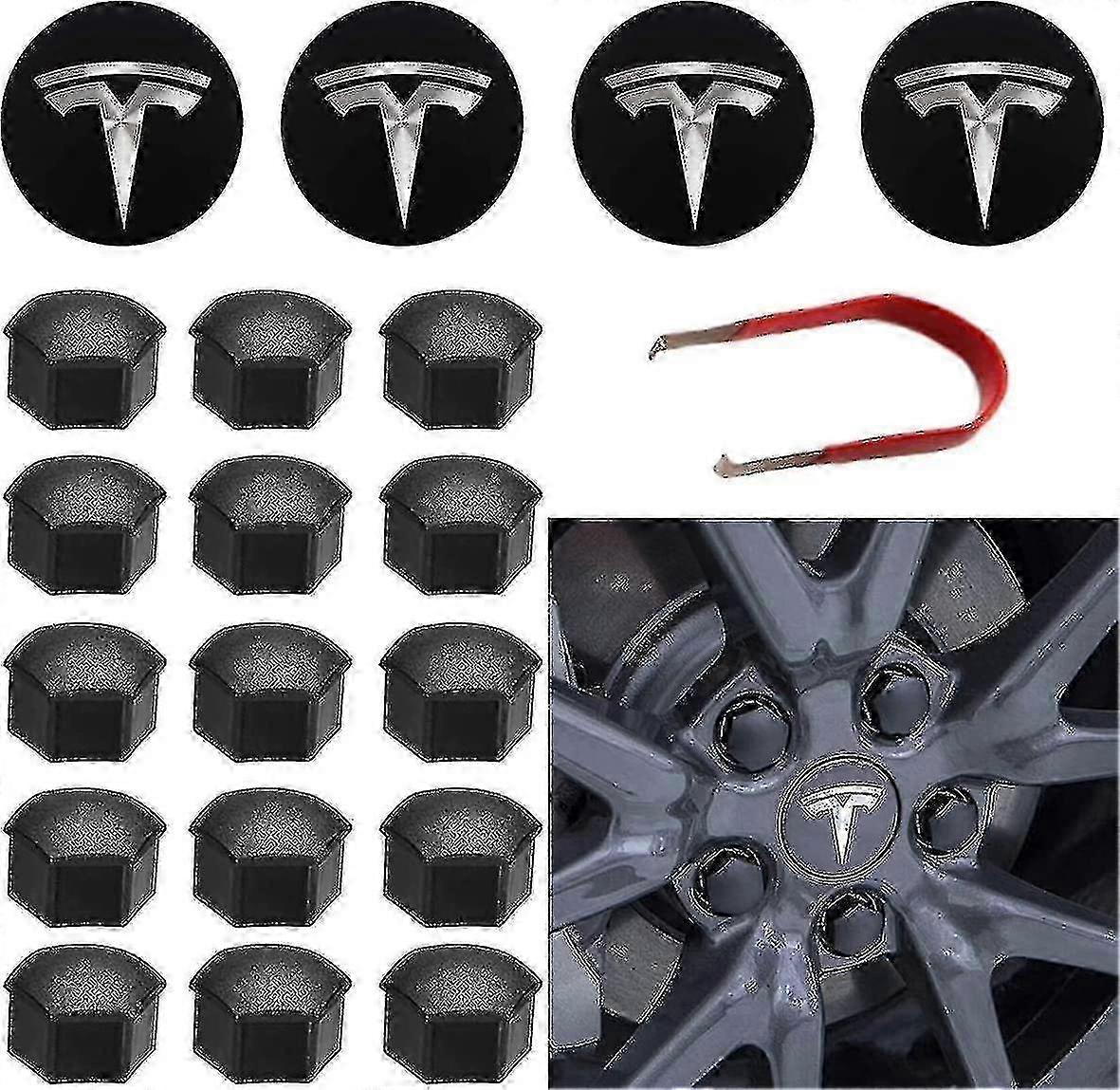Tesla Wheel Cap Kit Center Hub Cap Set For Model Y Mode 3 Mode S Mode X 25-26