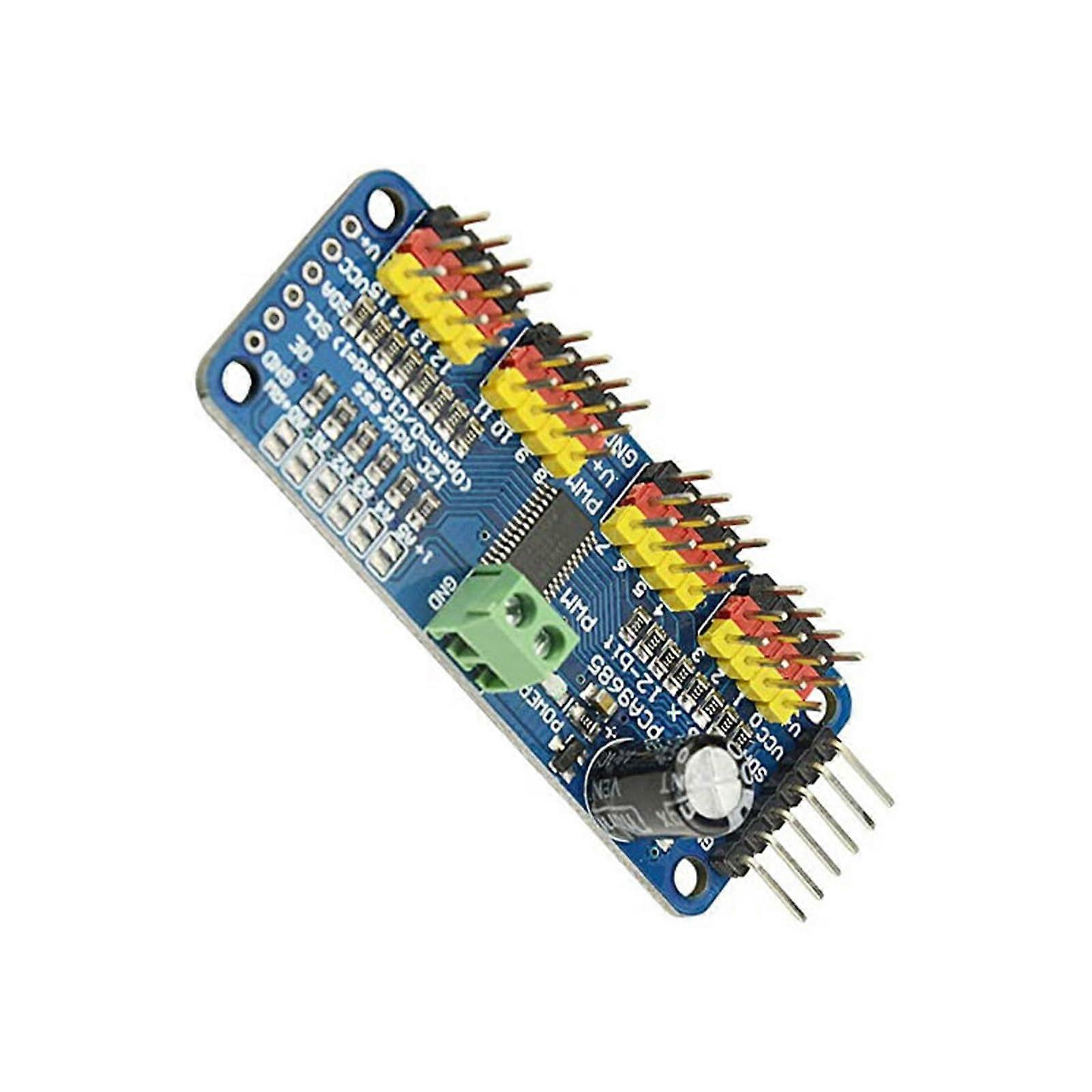 16 Channel 12 Bit Servo Driver I2C Compatible PWM Generator Board Industrial Servo Shielding Module for SG90
