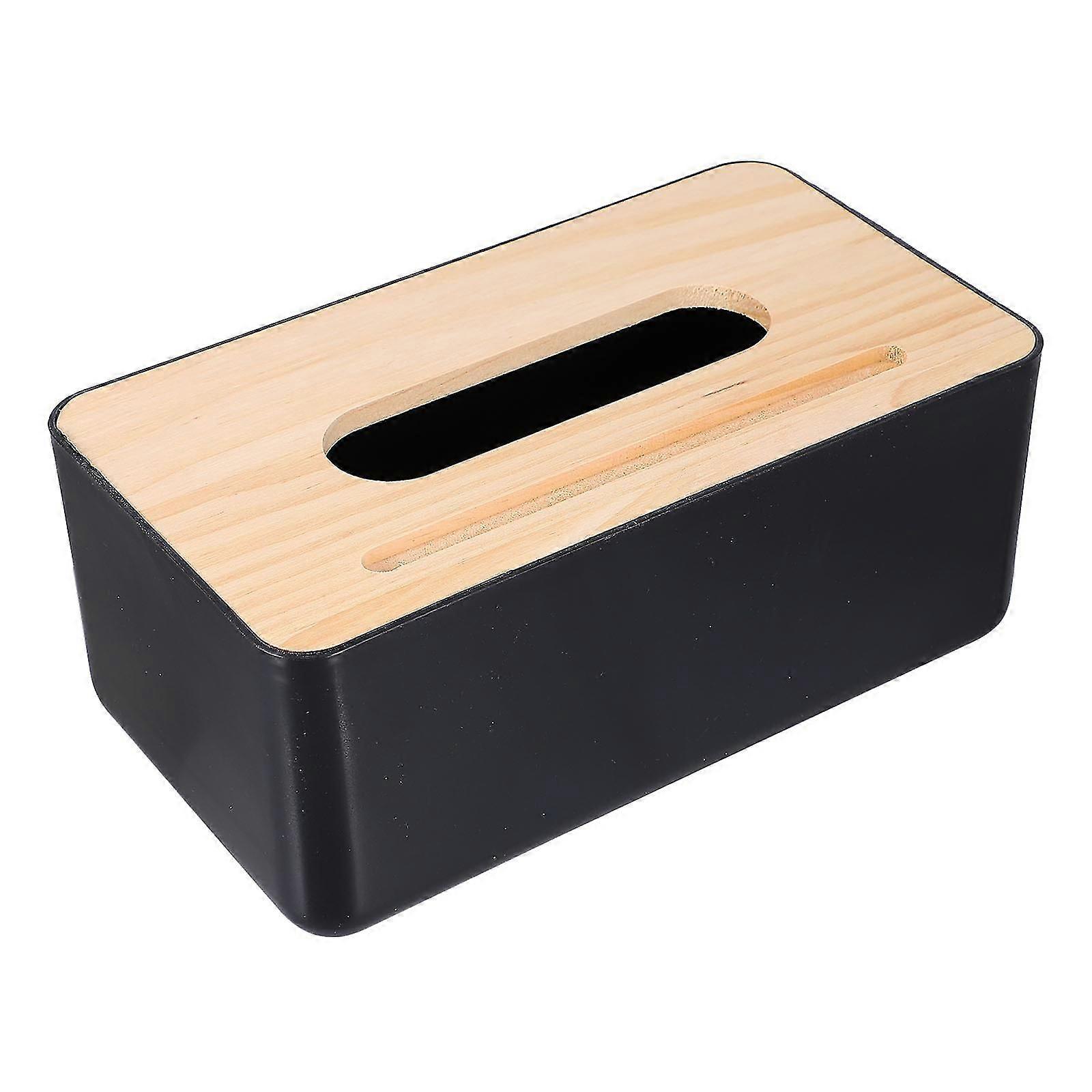 1pc Wooden Tissue Box Rectangular Tissue Box Case Tissue Storage Case