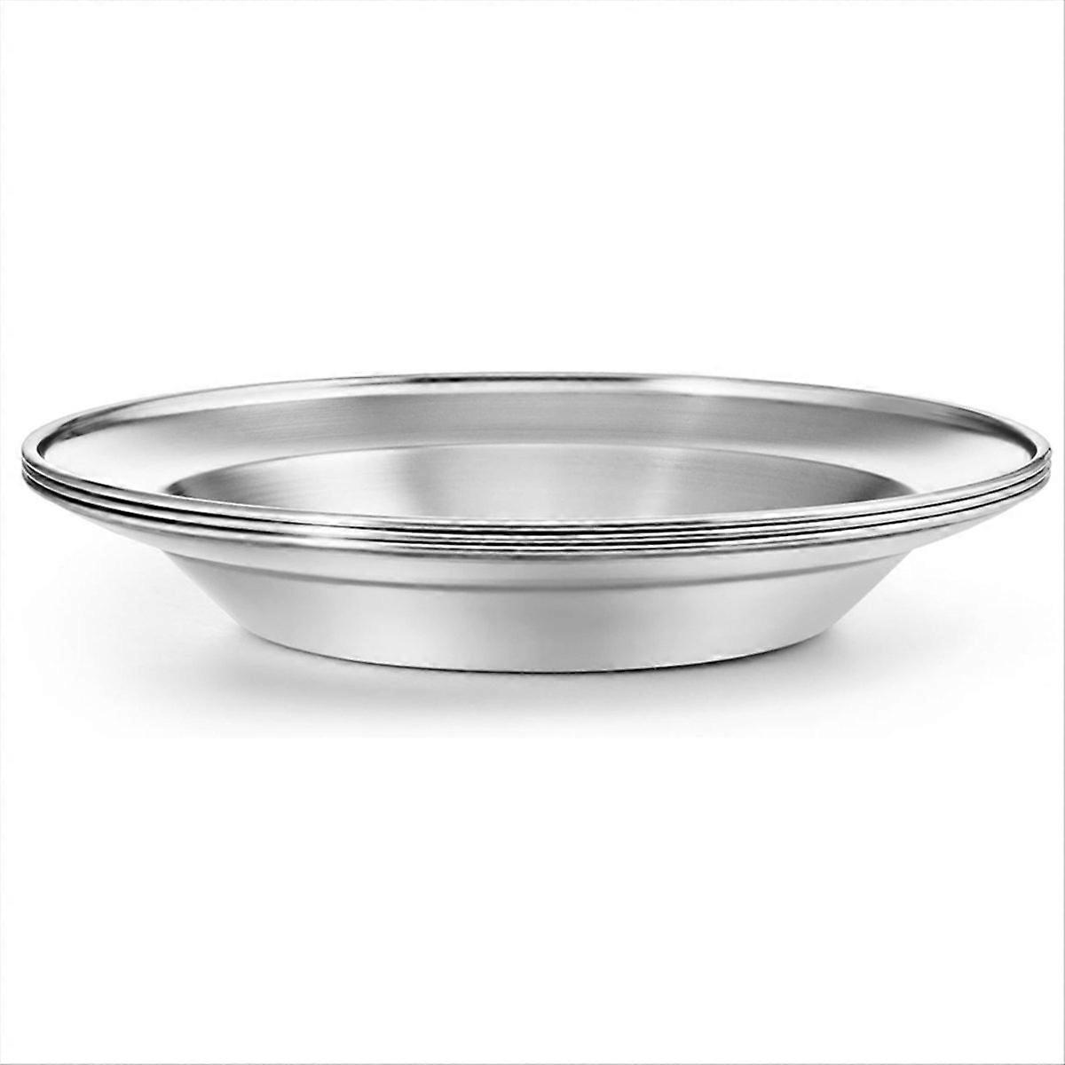 Stainless steel plate set, portable tableware set