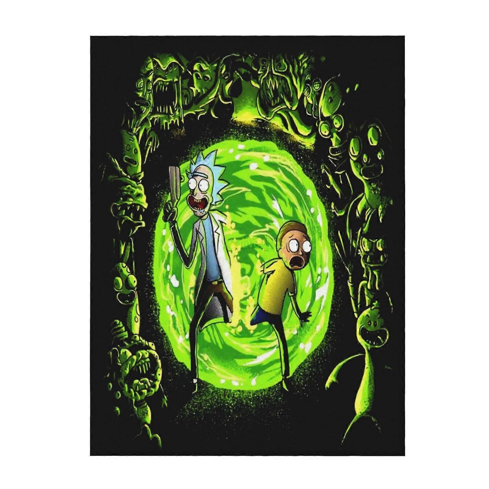 Rick And Morty Soft And Comfortable Throw Blanket Plush Lightweight Warm Plush Flannel Blanket And Throws For Couch Sofa Bed 60"X50"