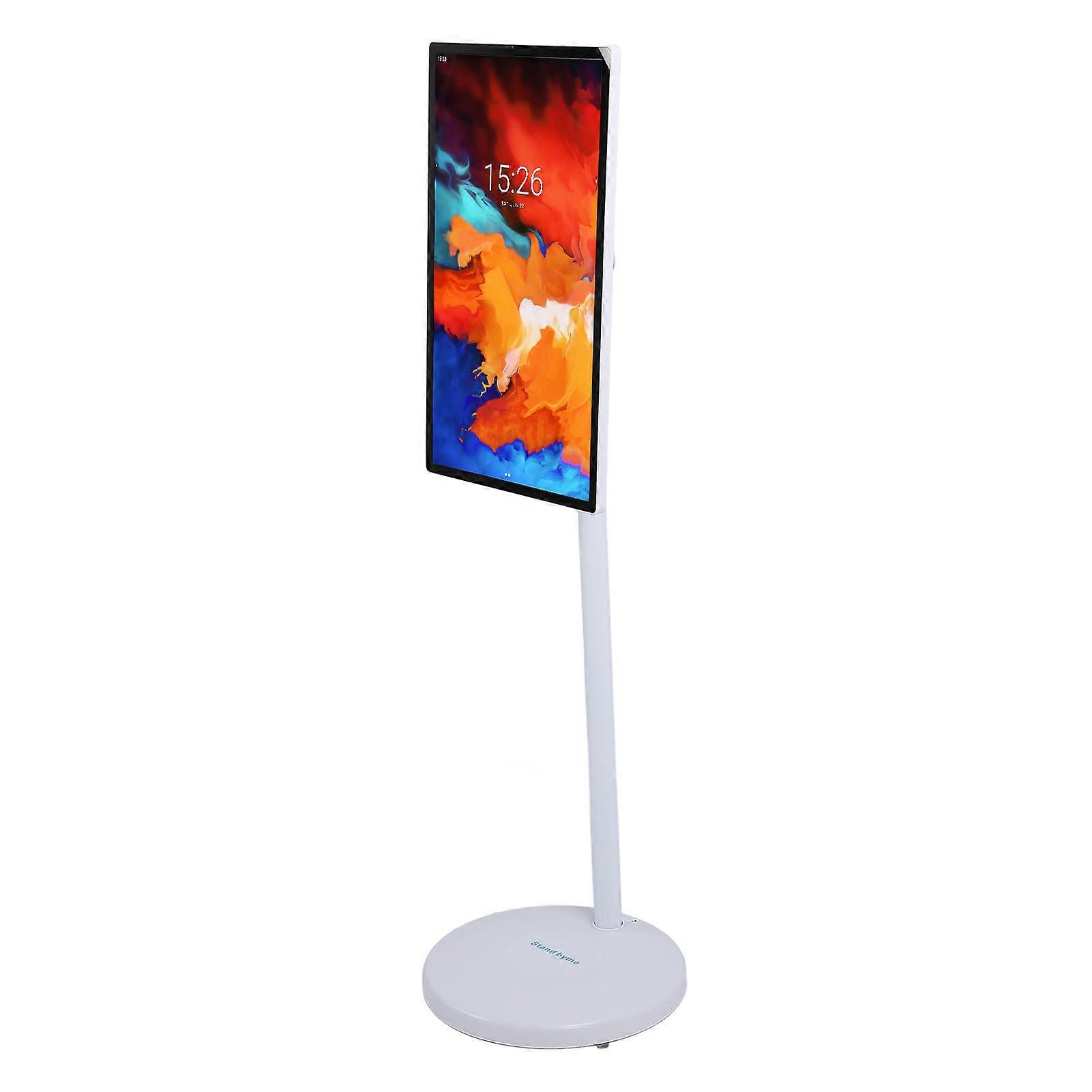 24 Inch Smart Screen with Pole Stand 5MP Camera 6+128G Movable Touch Display Screen for Live Streaming Home Entertainment US Plug 
