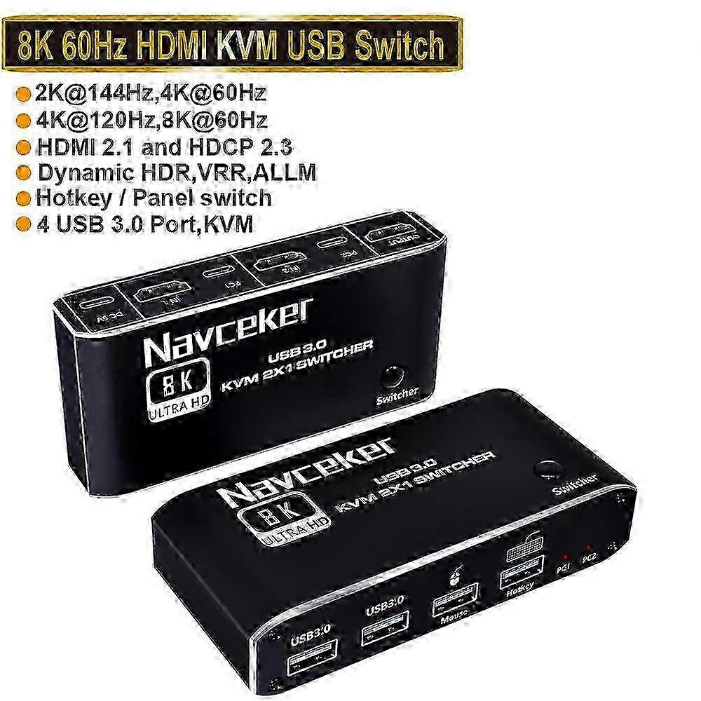 2x2 HDMI kvm switch 4K 60Hz Dual Monitor KVM HDMI Extended Display USB KVM Switcher 2 in 2 out for 2 Computers Share 2 Monitors