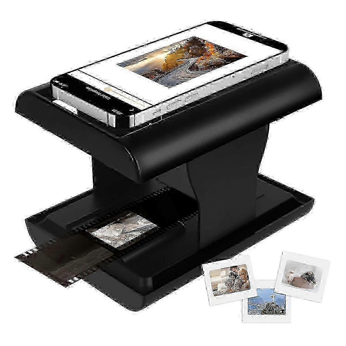 Mobile Film And Slide Scanner, 35mm Slide And Negative Scanner With Led Backlight For Oldfilm To Jpg, Support Editing