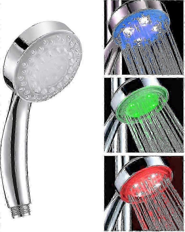 7 Color LED Water Light Glow Show Head with Temperature Sensor for Bathroom Use