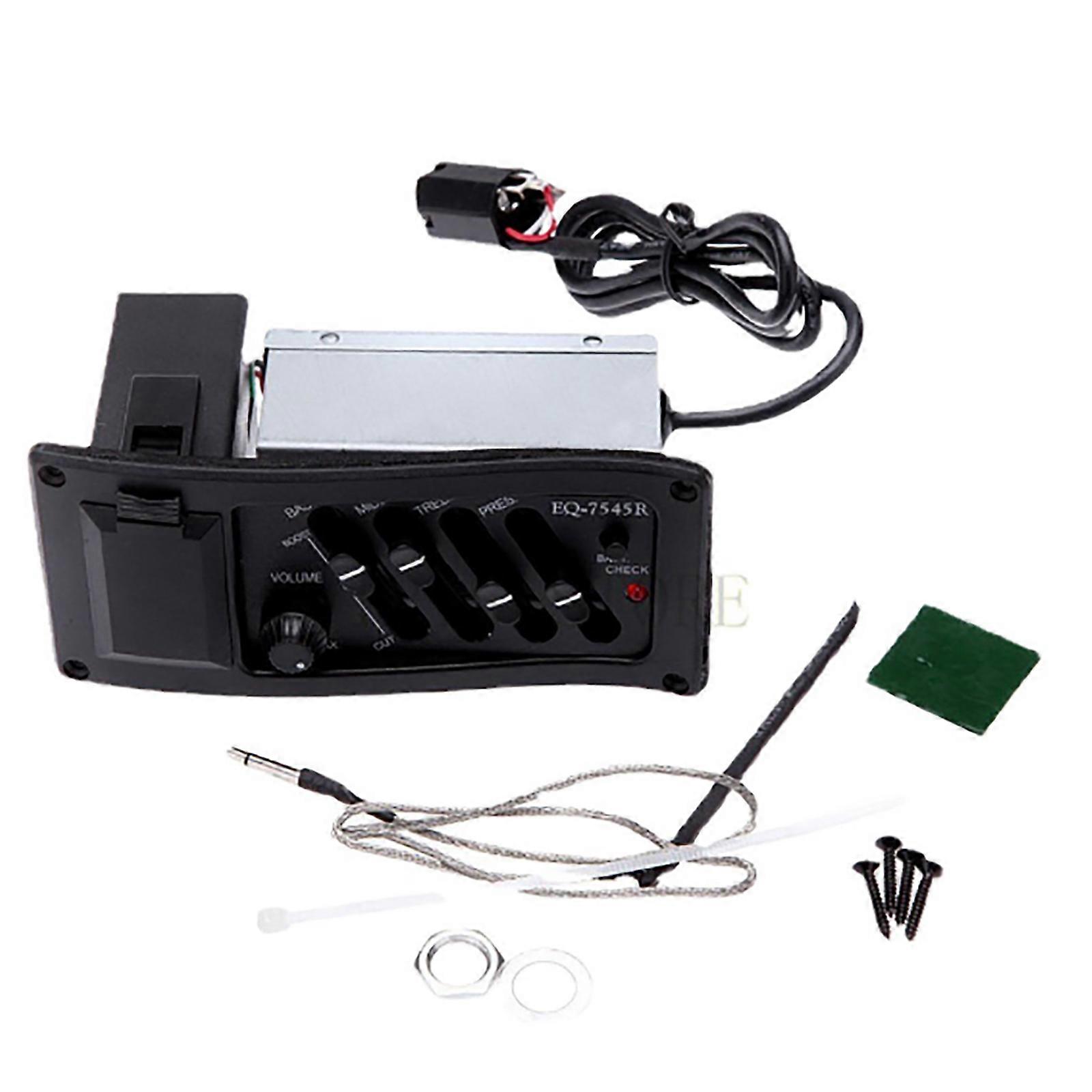 Gitarrpickup, 4-bands gitarrförförstärkare, equalizer, piezopickup, digital stämapparat, förstärkare med stämapparat, gitarrdel, flerfärgad