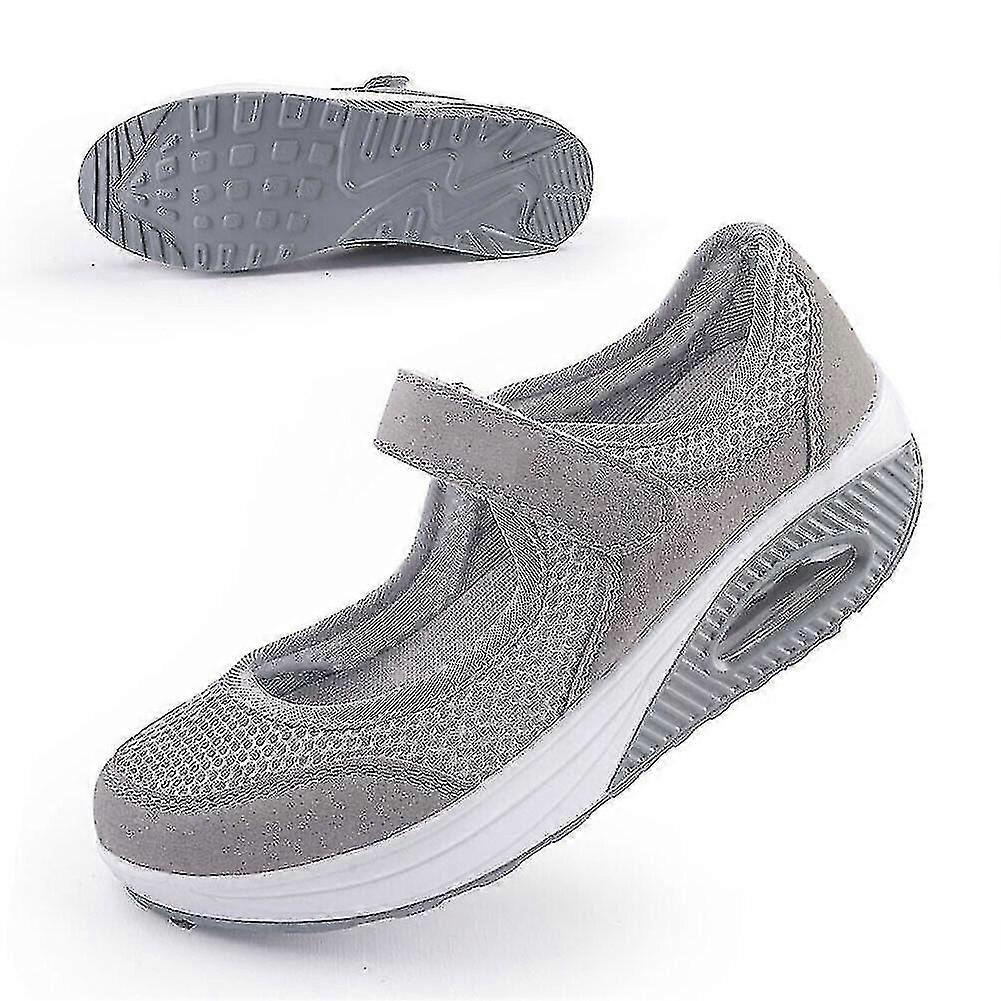 女性の快適なウォーキングナースシューズ滑り止め通気性ウェッジスニーカーフィットネスC用