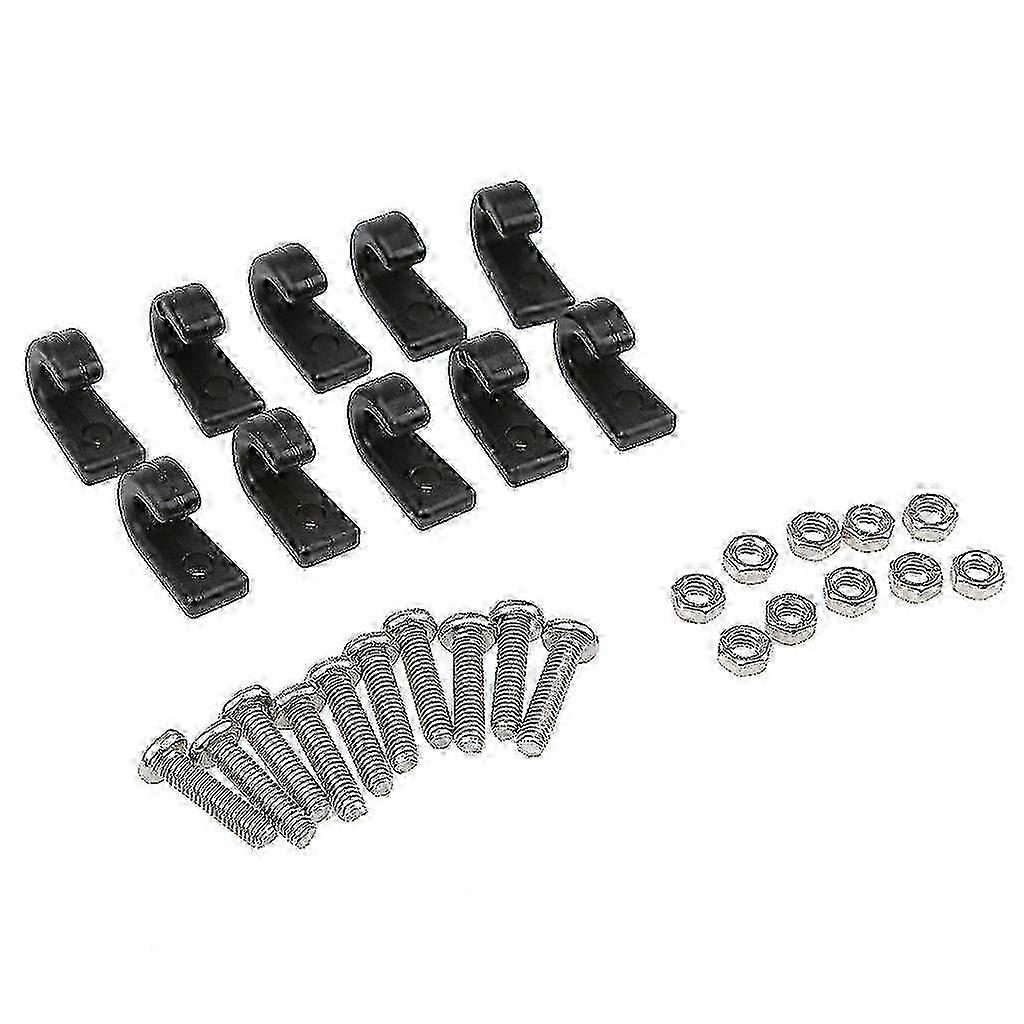 10 Pack of J-Shape Bungee Cord Hooks with Screws and Nuts for Boating and Kayaking