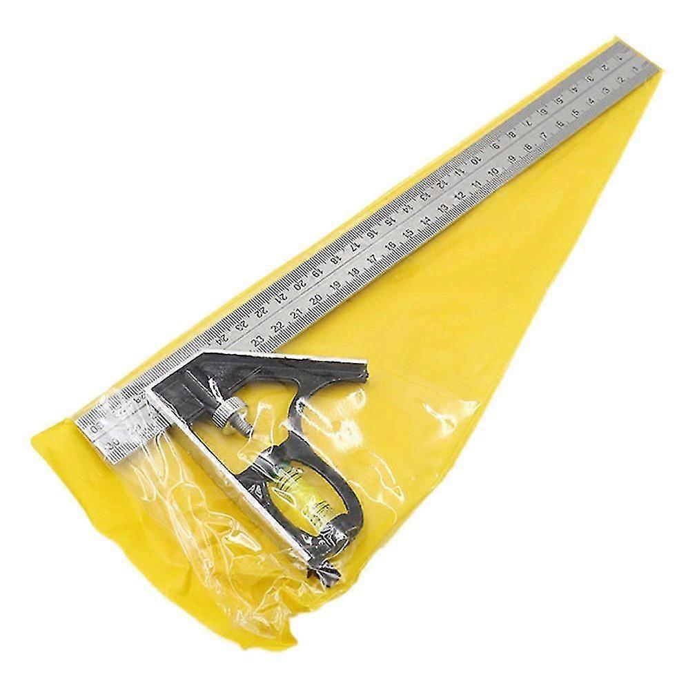 300mm Adjustable Combination Square Angle Ruler 45 / 90 Degree With Bubble Level Multifunctional Gauge Measuring Tools