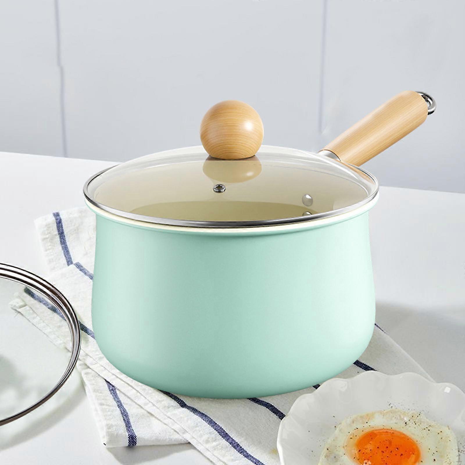 Pot Nonstick Saucepan with Wooden Handle for Induction Stovetops