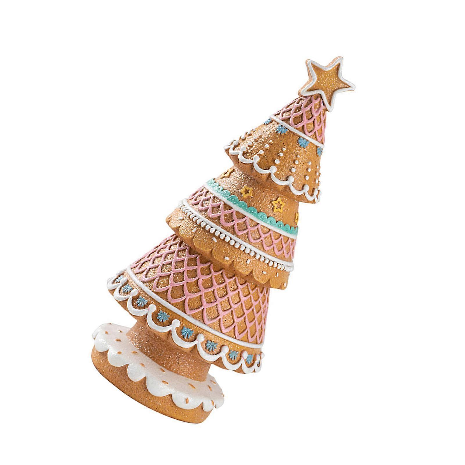 Gingerbreads Inspired Christmas Tree Resin Artwork Crafts For Centerpieces Shelf Desktop Display Ornaments Multicolor