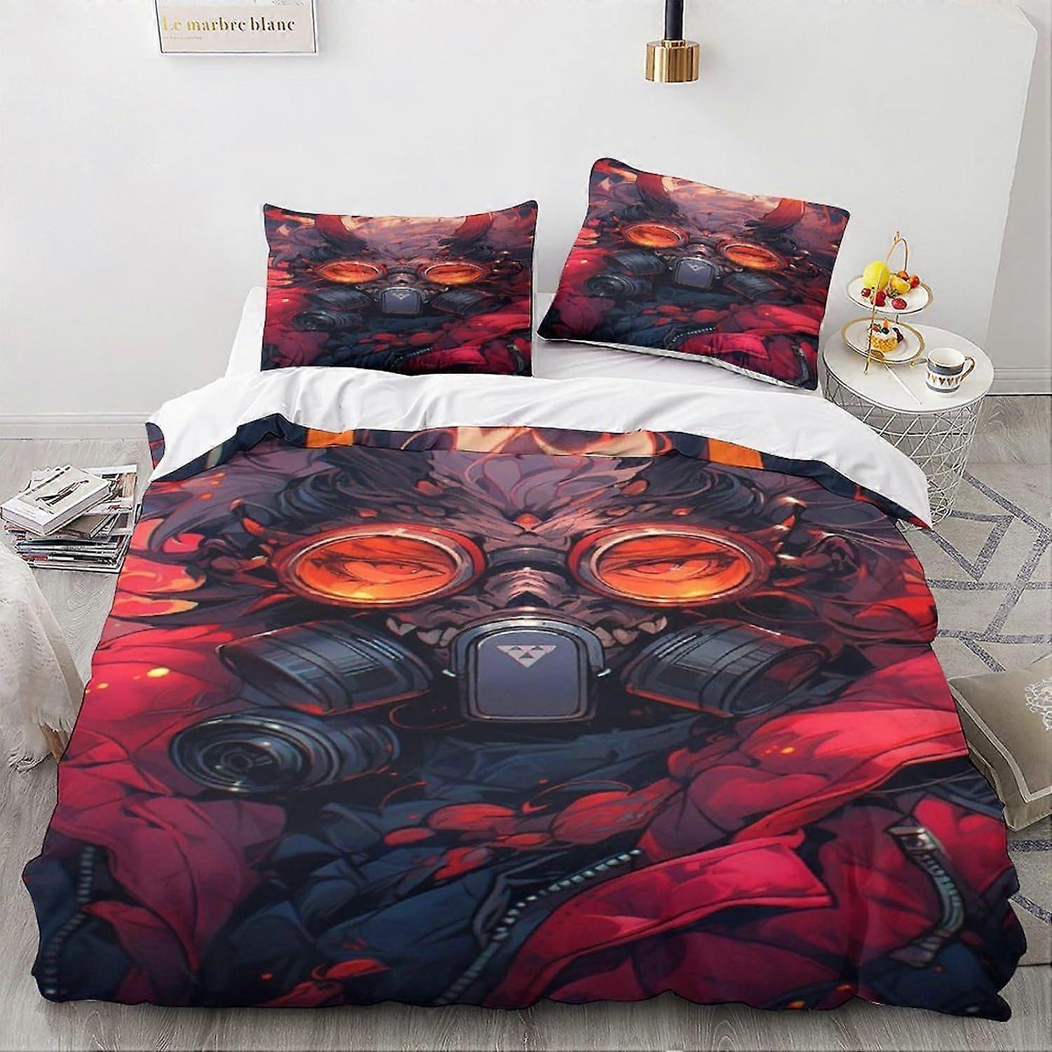 LikeEj Animes E Mangás Capa Edredom 3D Fantasia Impressa Colcha Colcha Anime Edredom Capa com Zíper Fechamento Soft Microfiber King