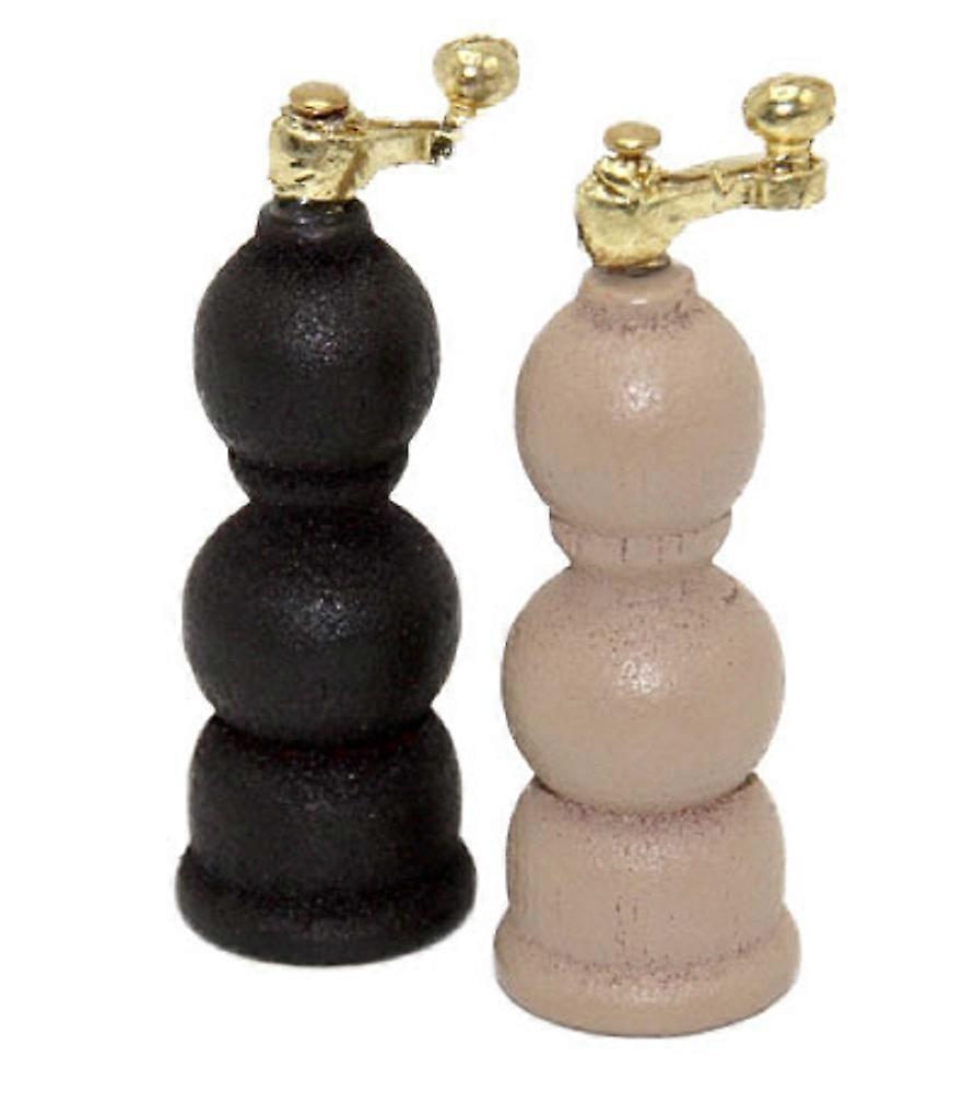 دمى البيت كرويت مجموعة الملح & الفلفل المطاحن الطعام مطبخ مقهى ملحق 1:12