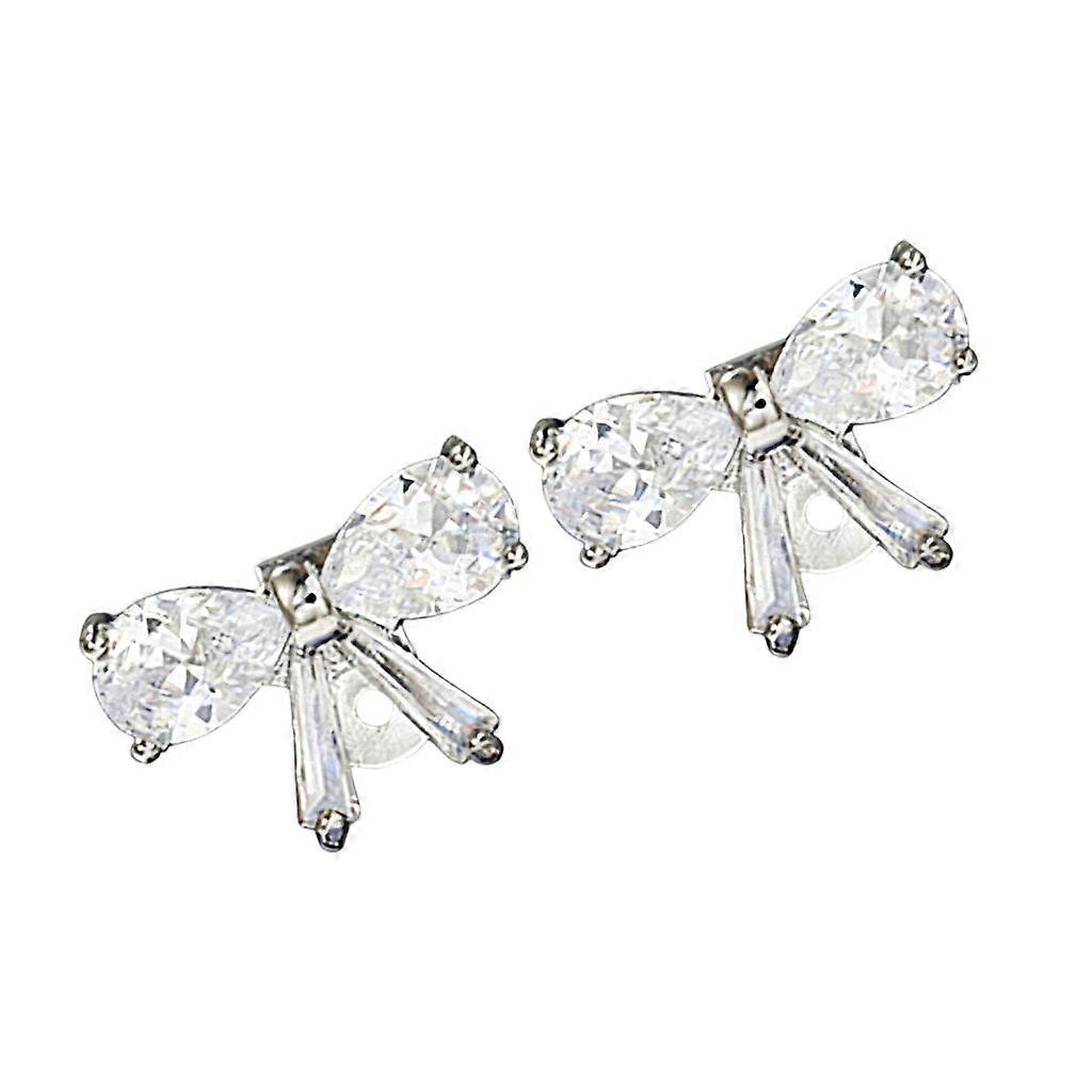 Universal Earphone Clip Sparkling Zircon Alloy Bows Design Quick Attachment