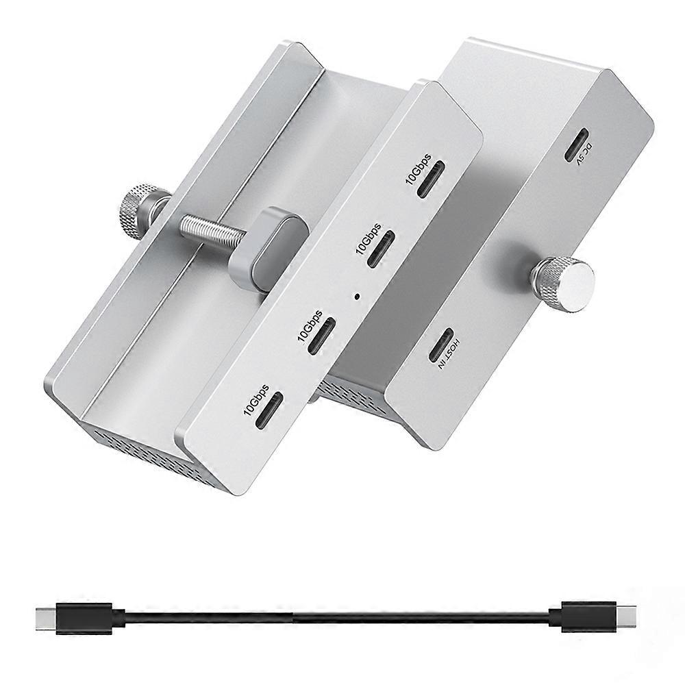 YW-HCL-4C-Pro 4 Ports USB C 3.1 Hub 10Gbps High Speed Data Transfer Clip On External Dock Station