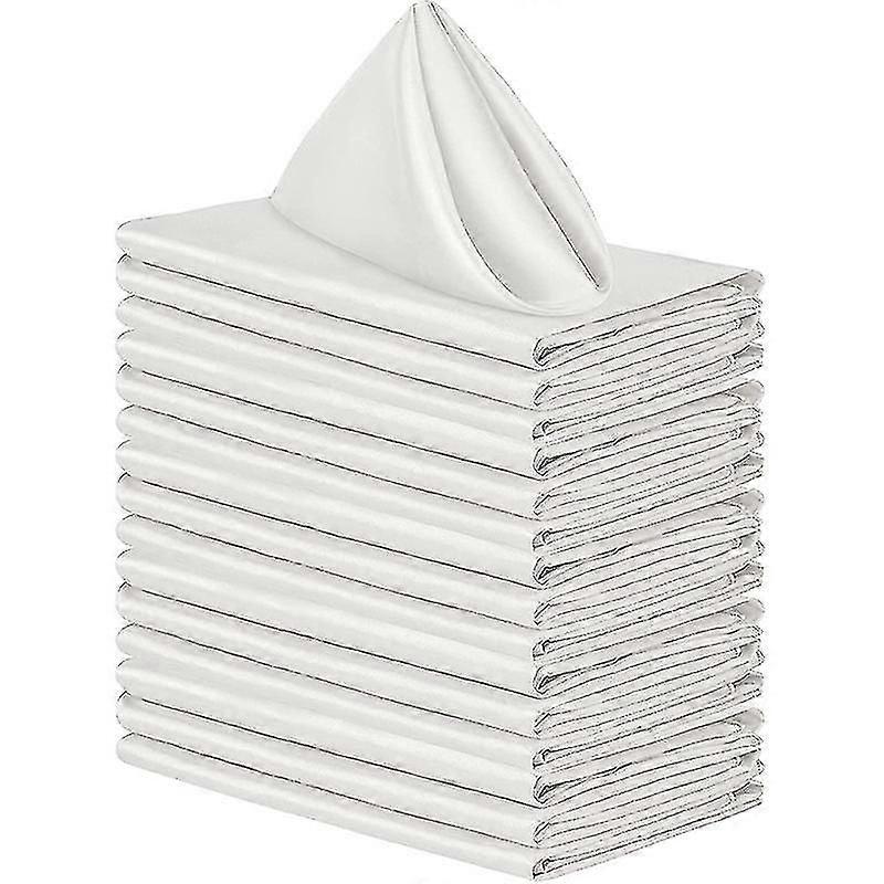 12pcs serviettes en tissu, pouces serviettes de table en satin, tissu de serviettes réutilisables pour mariage