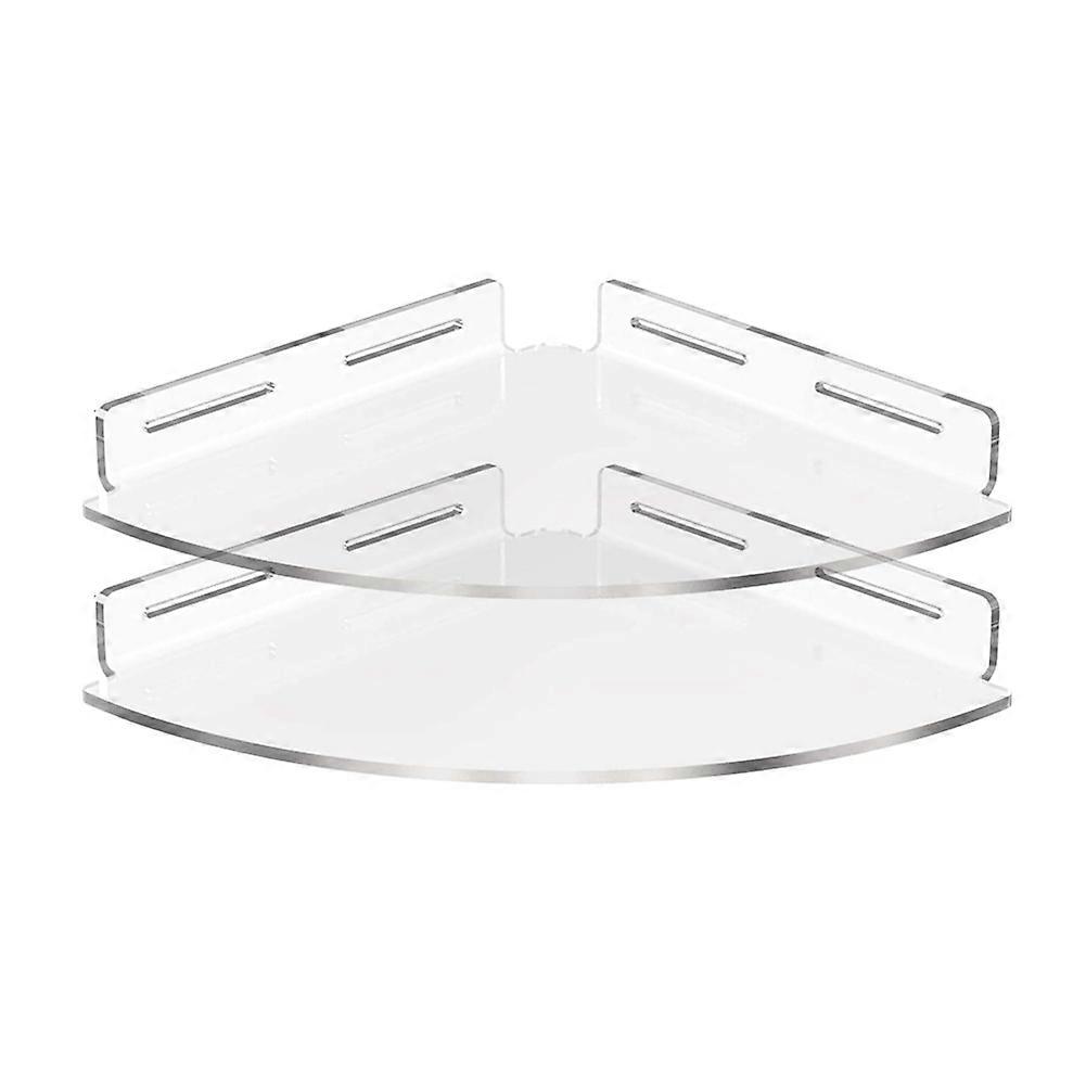 2Pcs Floating Corner Shelf Triangle Wall Mount Storage Rack