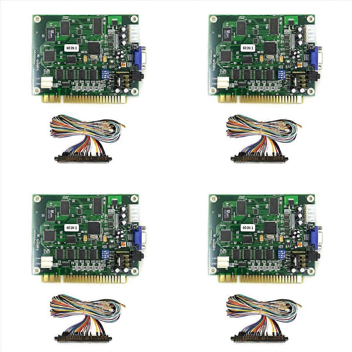 4X 60 in 1 Multicade PCB Board Arcade Game Board with 28P Cable VGA Output Arcade Game Board Horizon