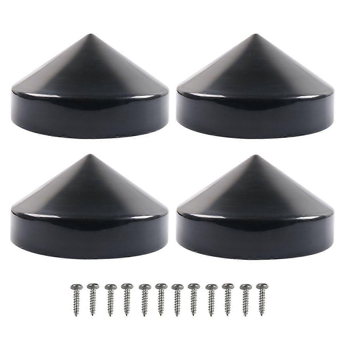 4Pcs Marine Dock Piling Cap Piling Cone 9 X 9 X 4.92 Inch Coned Protective Dock Post Caps Boat Pylon