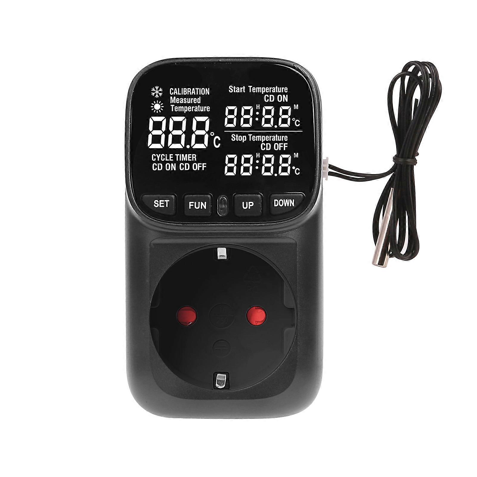 Accuracy Temperature Regulating Wall Socket with Countdowns Feature ABS Construction Thermostatic Socket for Aquatic Use Multicolor