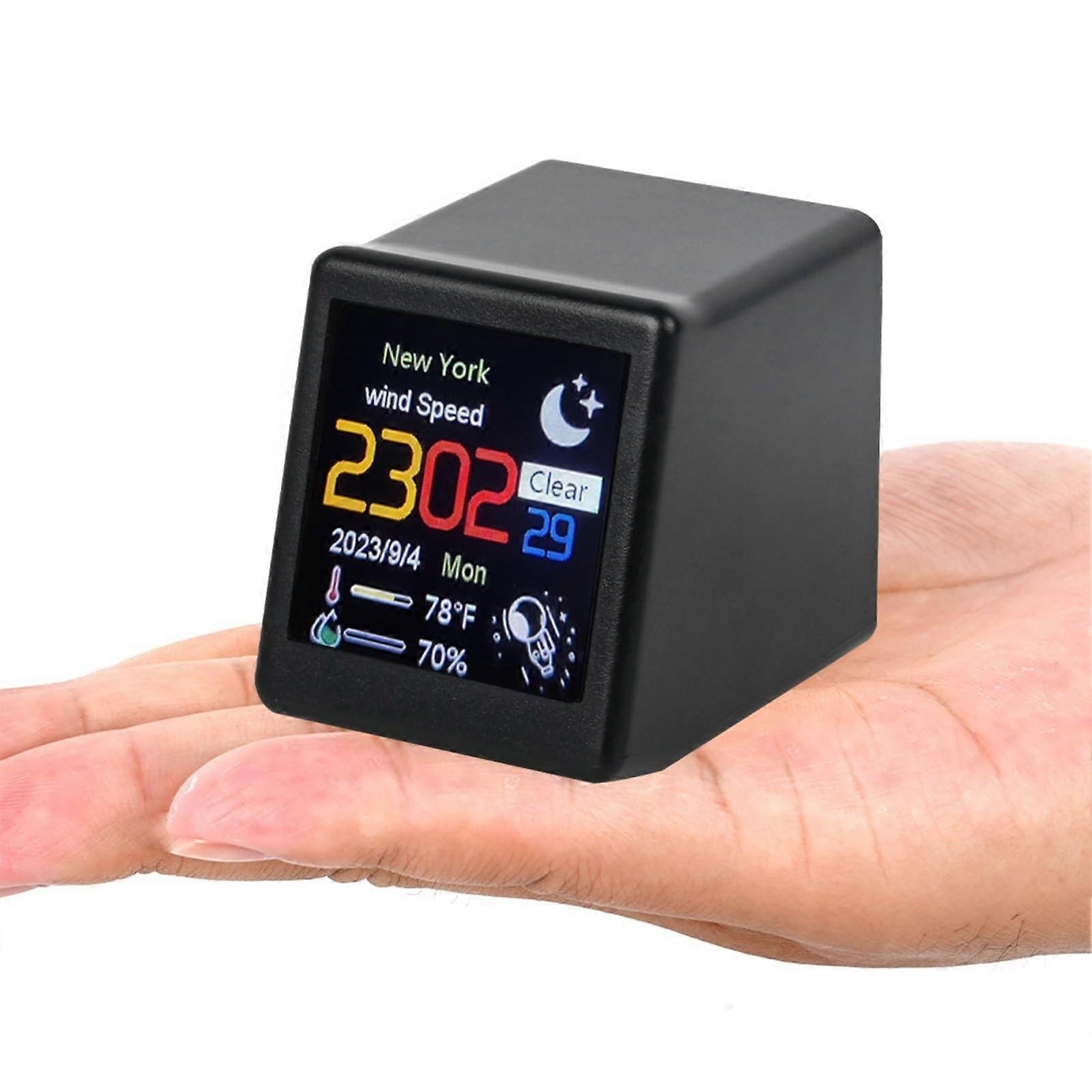 Digital Desk Clock WiFi Weather Station with Temperature Humidity Monitoring and RealTime Updates