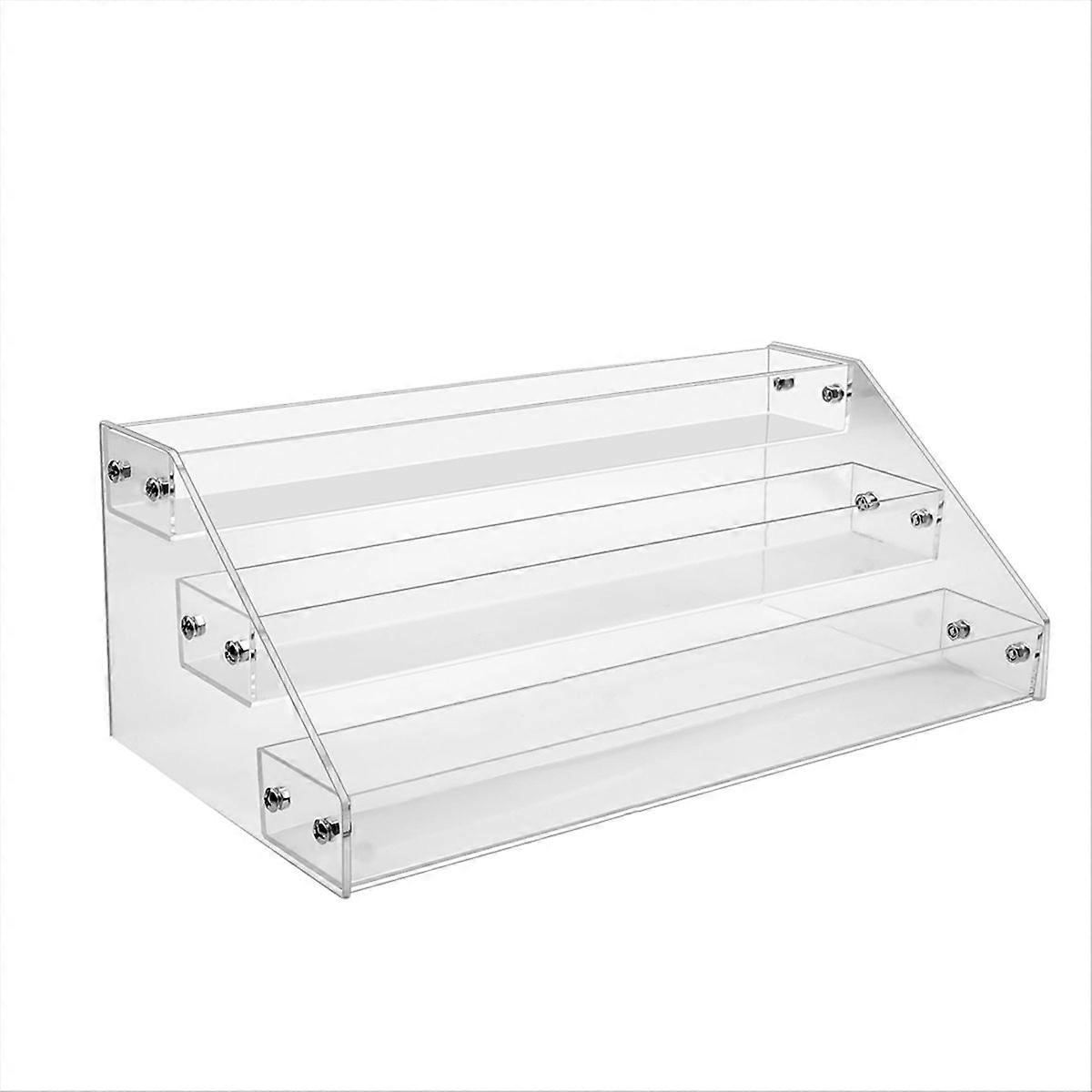 3 Tier Clear Acrylic CD Holder Cascading CD Storage Rack
