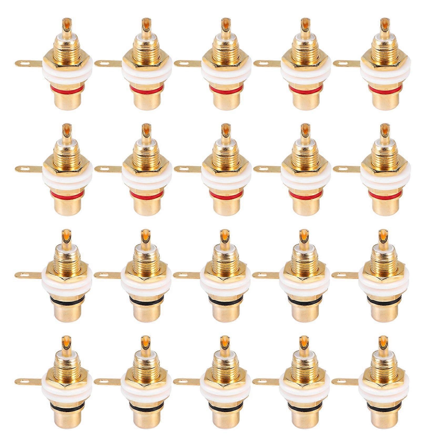 20Pcs Gold Plated Terminal Jack Plug for Amplifier Speaker