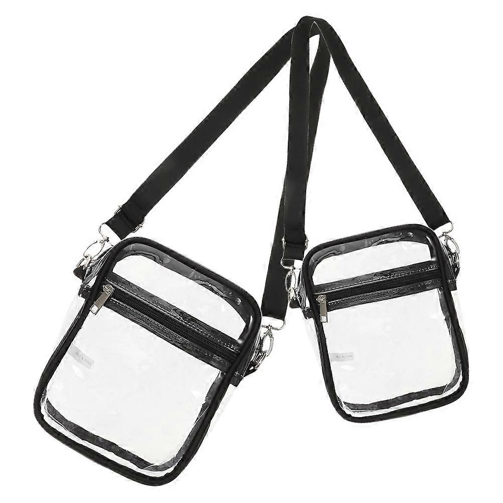 PVC Transparent Single Shoulder Bag for Storage Use 2Pcs Small Clear Purse