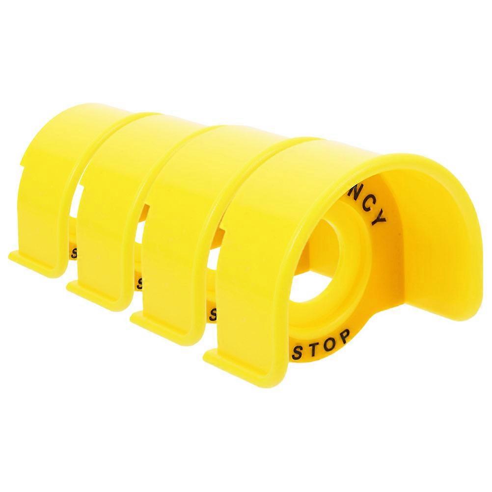 Yellow Push Button Cover for Emergency Stop Switch Protection 4Pcs Set