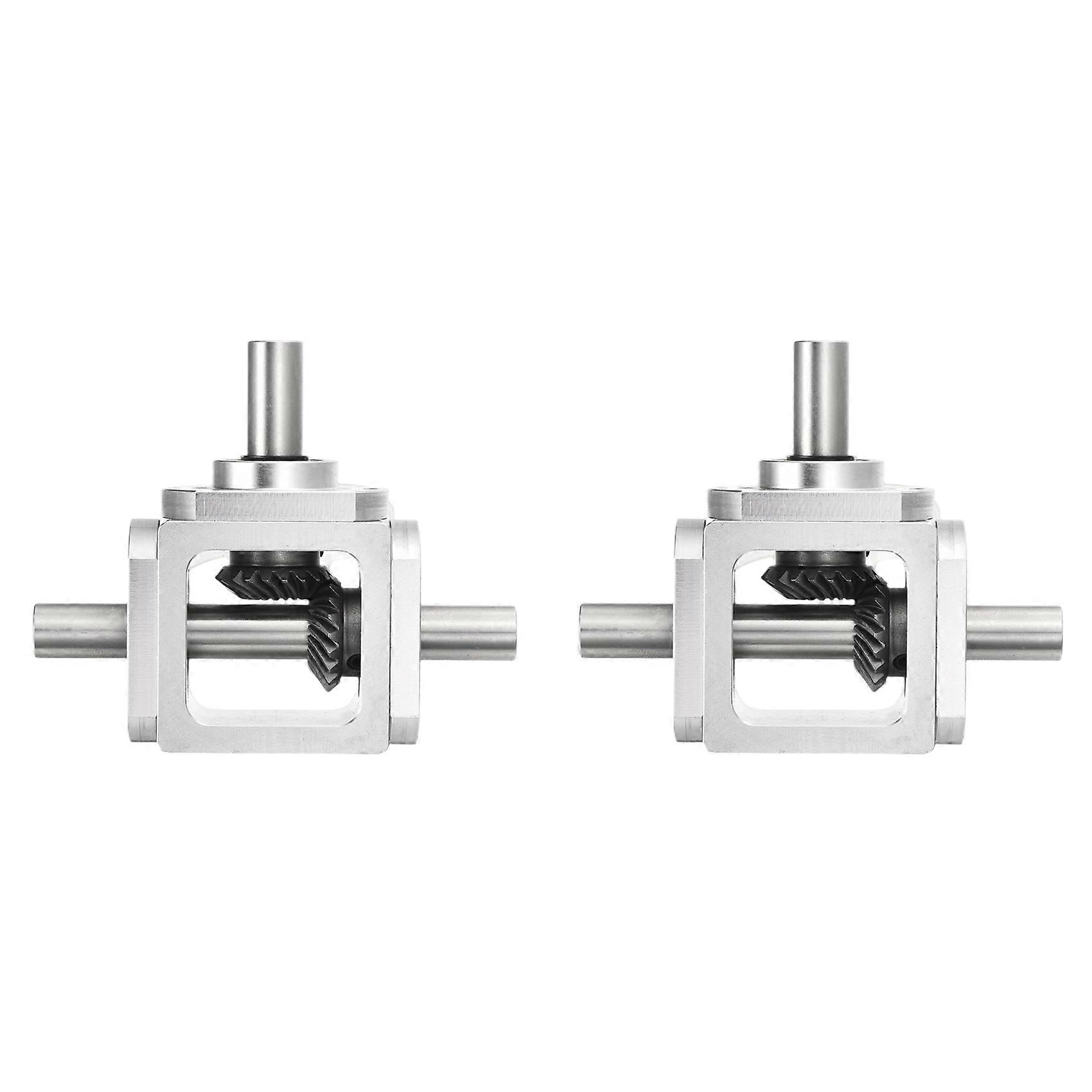 2X 90Degree Right Angle Bevel 1:1 Forward Double Output Shaft 1 Module 20 Teeth Bevel Gear Aluminum Frame DIY Module