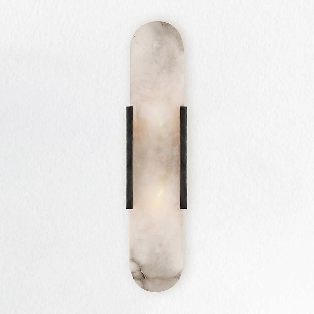 Modern Alabaster Bathroom Wall Sconce with Soft Diffused Lighting, Black Long Wall Light Fixture