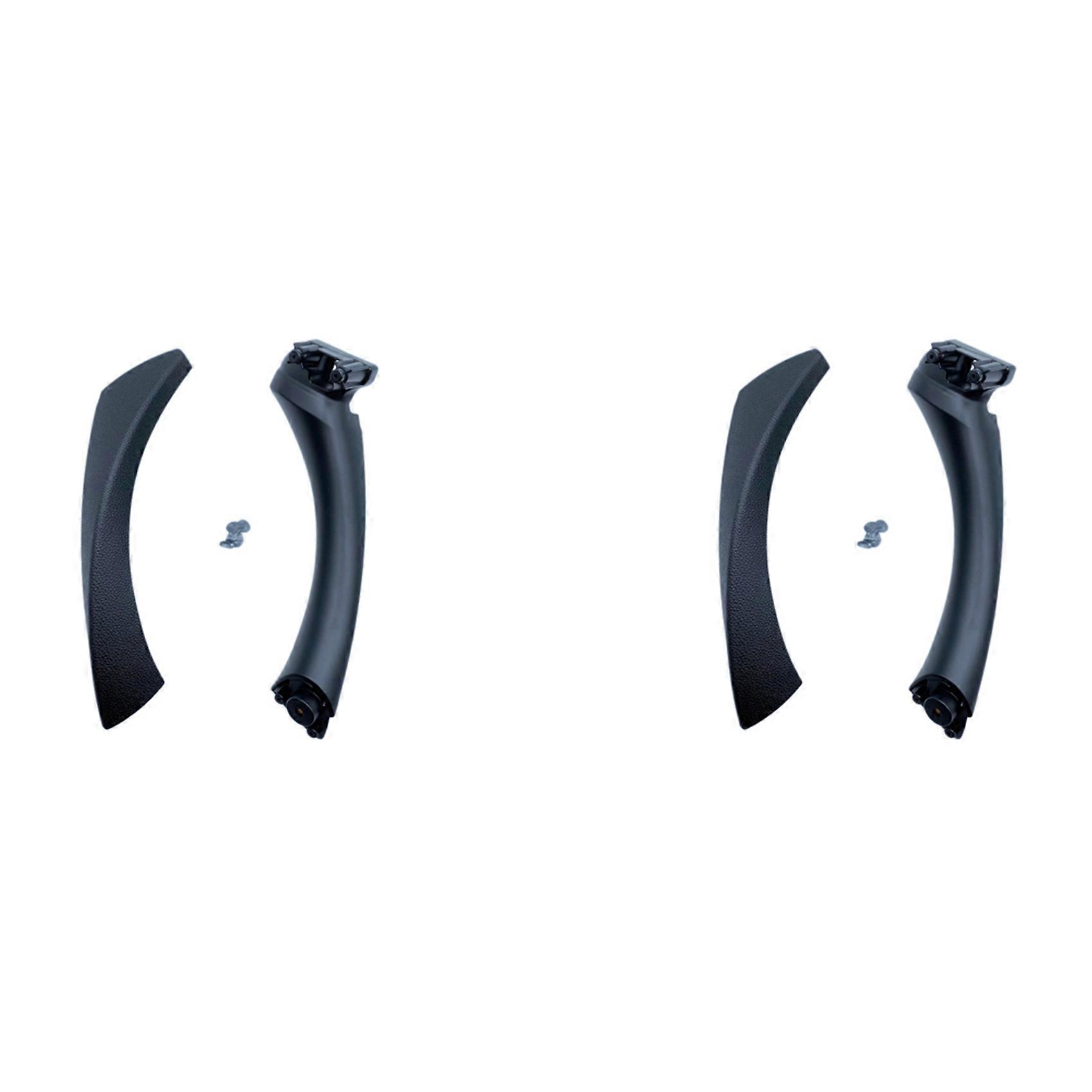 2X Car Left Interior Door Pull Handle with Cover Trim Replacement for-BMW 3 Series E90 E91 E92 2004-2012 Black