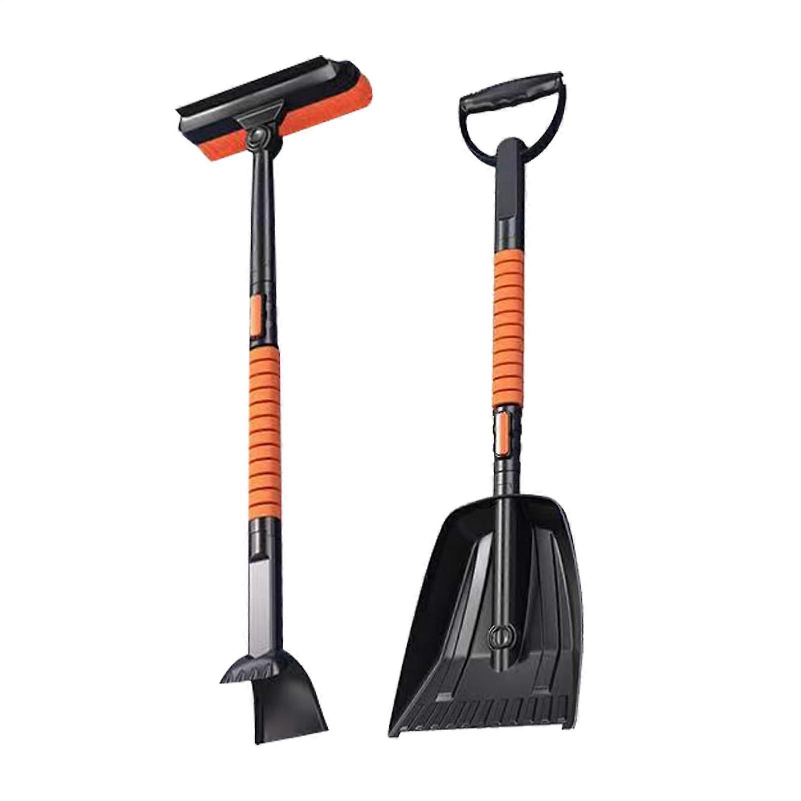 Car Snow Brush and Ice Scraper with 360° Pivoting Head, Telescopic Handle for Car SUV Truck