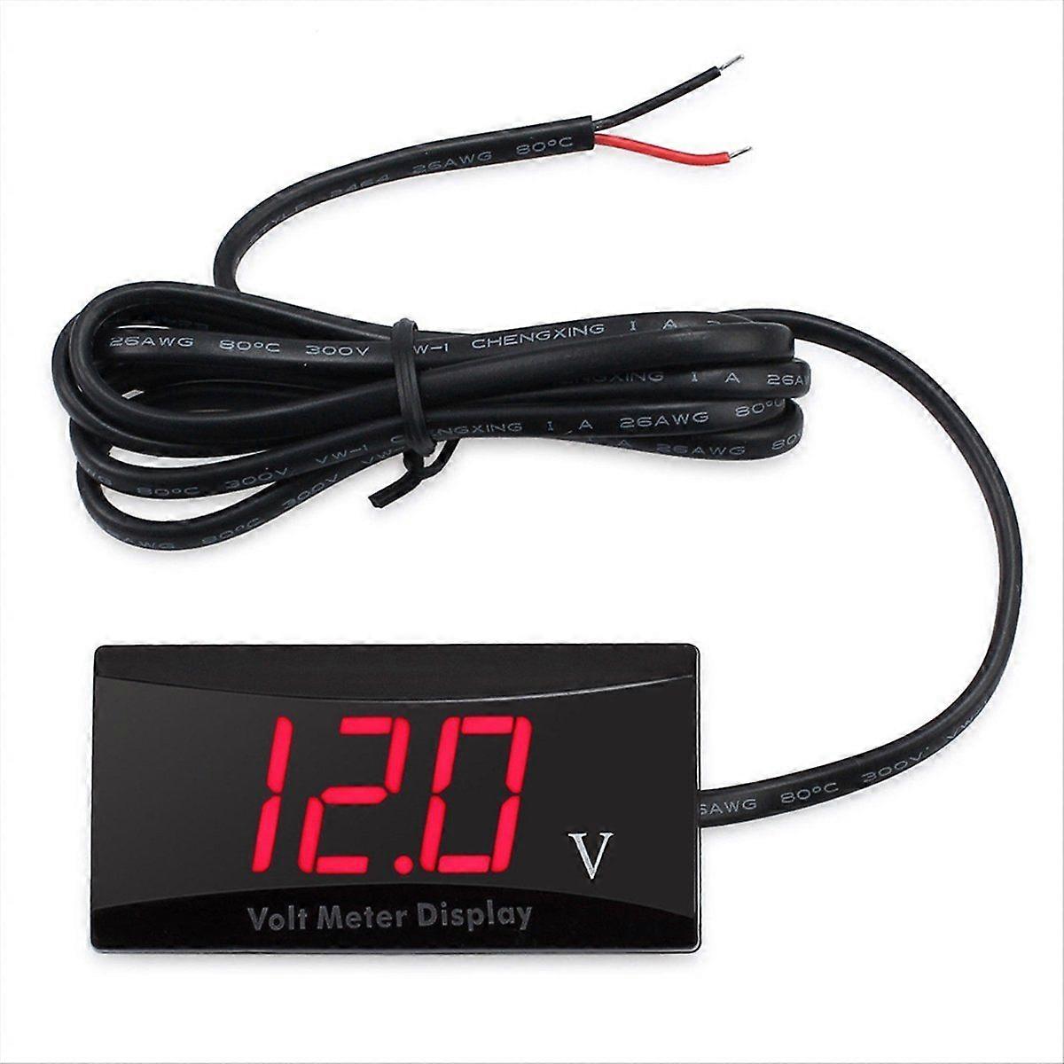 12V Battery Voltmeter Display Digital Voltmeter LED Indicator Universal for Car Motorcycle Voltage M