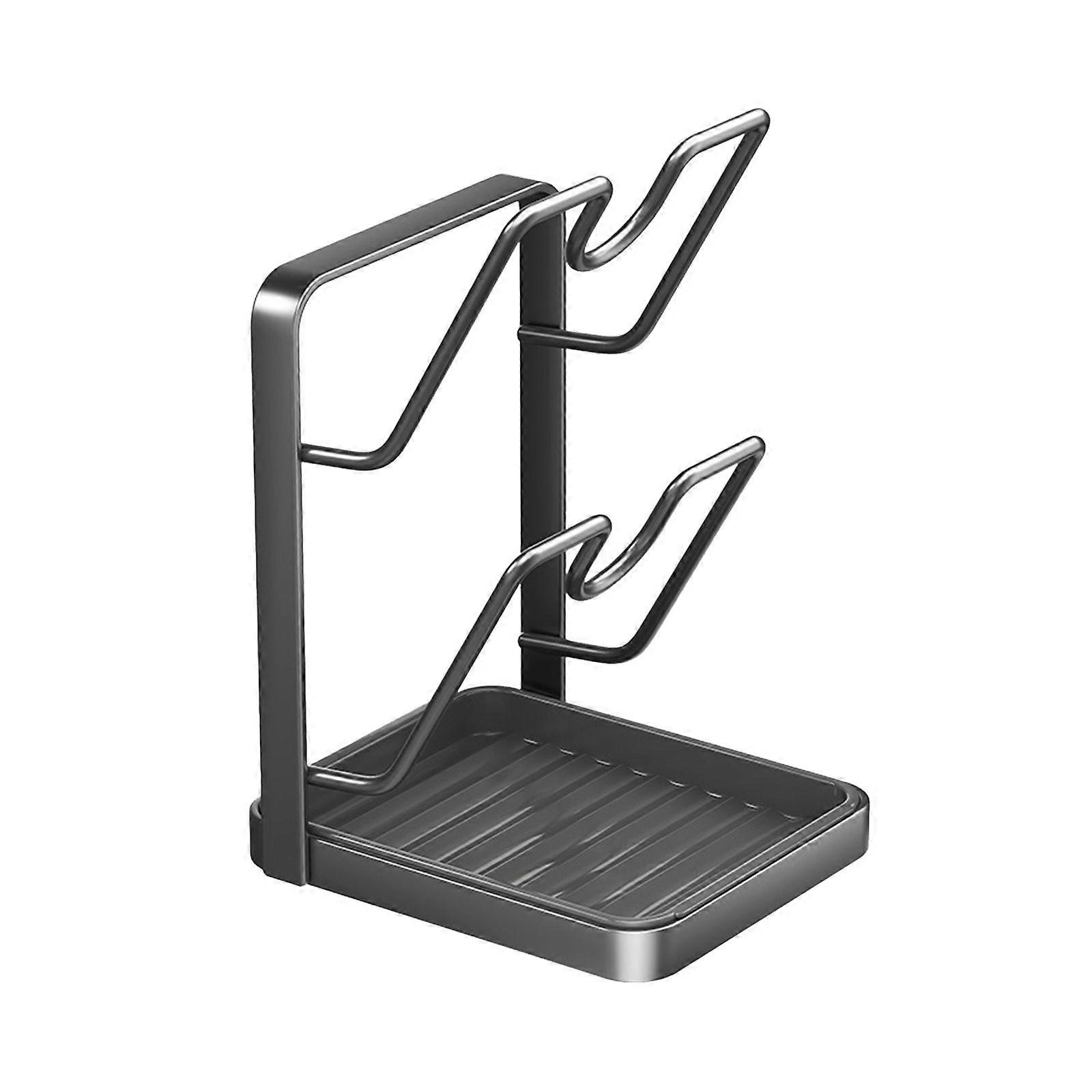 Double Layer Multifunctional Kitchen Pot Lid Organizer for Countertop