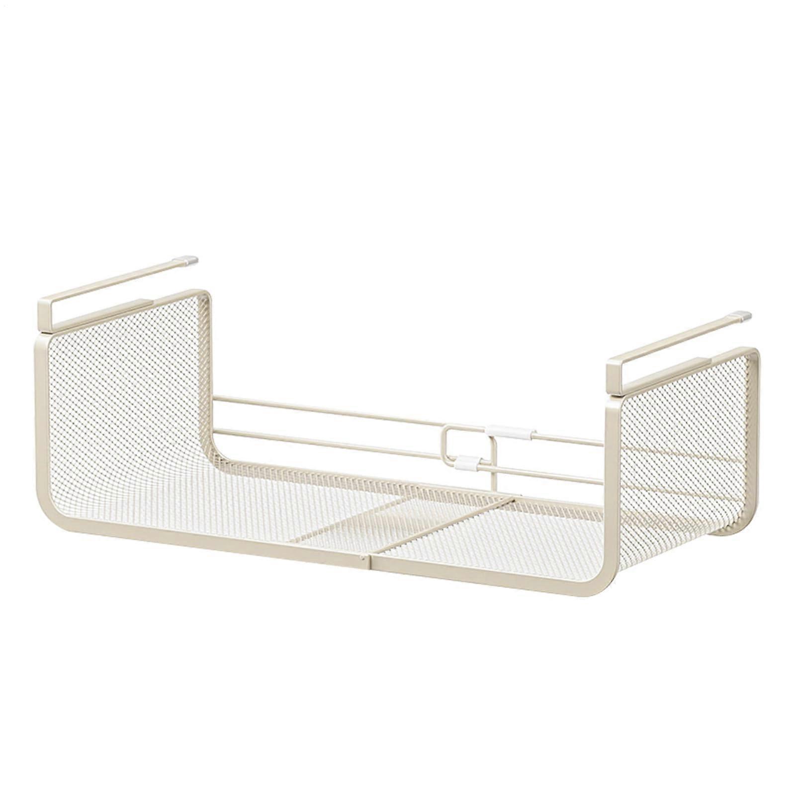 Adjustable Under Shelf Storage Rack with Durable Steel for Kitchen Bathroom Cabinet Organizer White