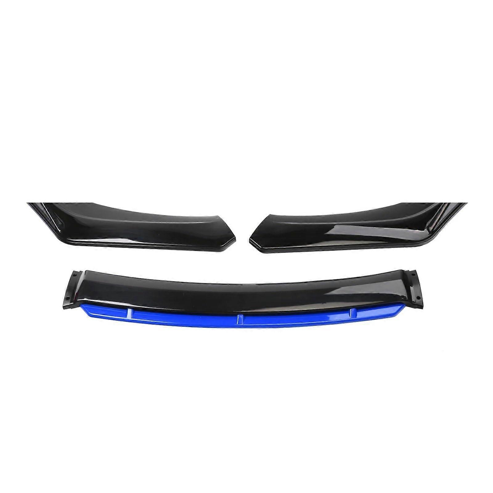 Universal Car Front Bumper Lip Spoiler Splitter Kit, 3Section ScratchResistant Black
