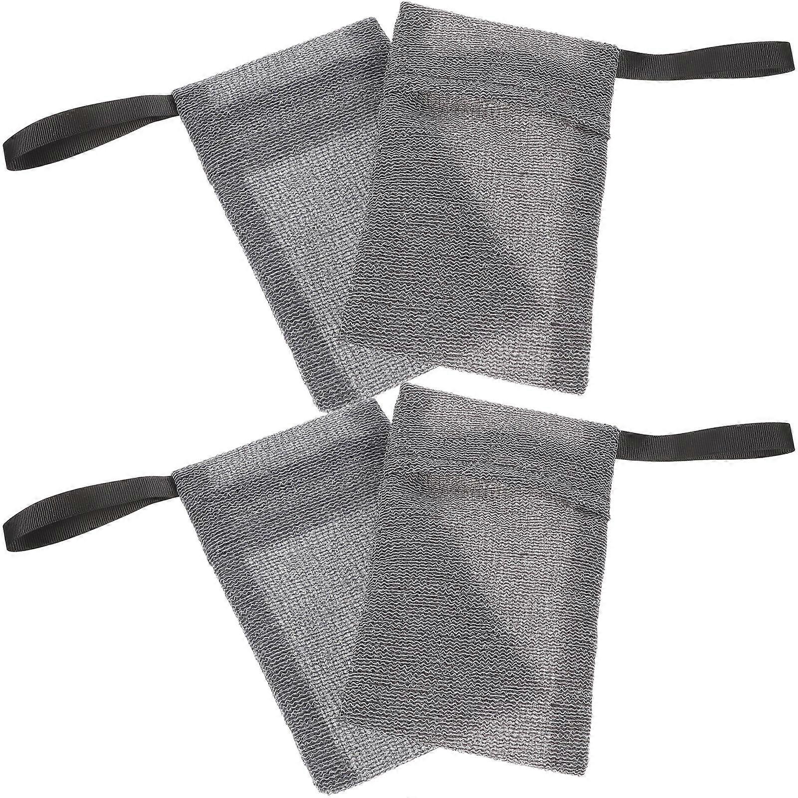 Grey Soap Pouch for Storage 4Pcs Durable Mesh Soap Foaming Bags for Bath