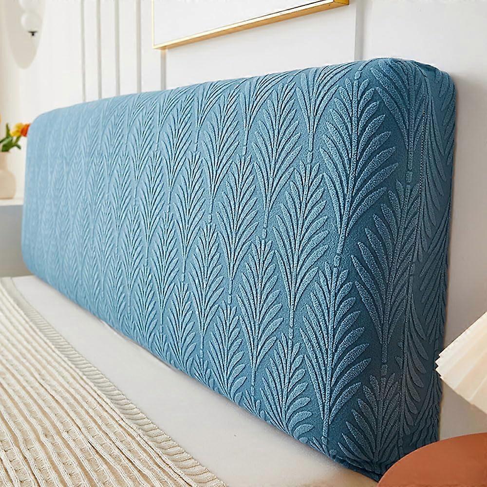 Stretch Headboard Cover King Size Blue, Jacquard Dustproof StainResistant Protector, Washable