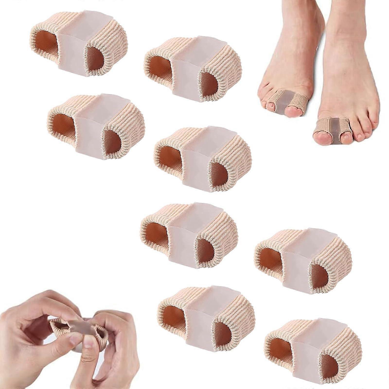 Toe Separators and Spacers with 2 Loops for Big Toe Alignment, Soft Flexible Pain Relief Set L 8pcs